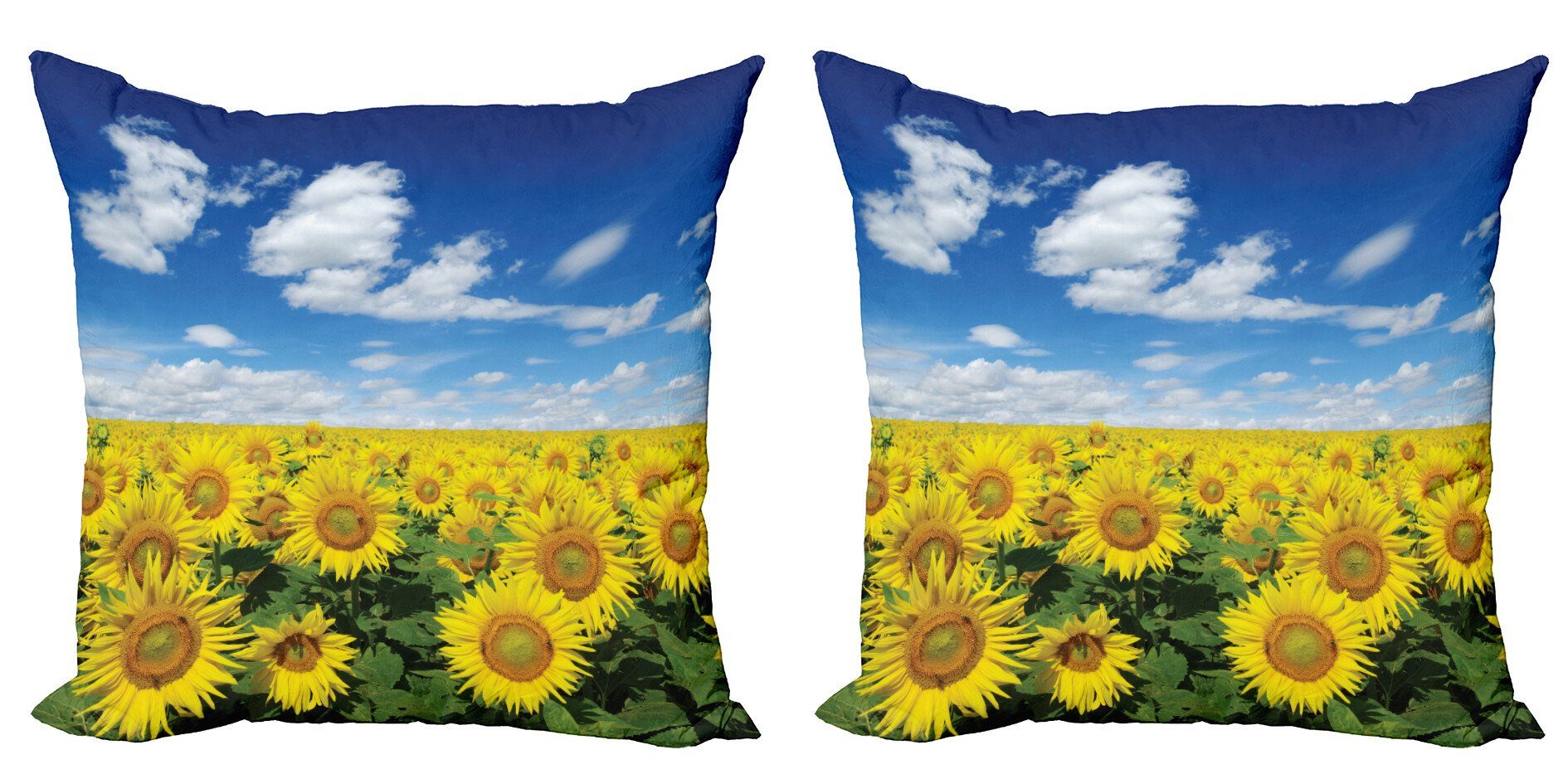 Kissenbezüge Modern Accent Doppelseitiger Digitaldruck, Abakuhaus Feld Frische Land (2 Stück), Sonnenblume