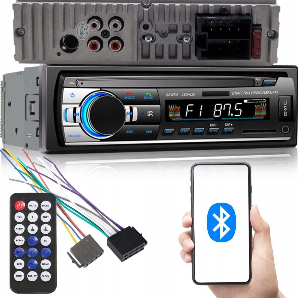 VERK GROUP Autoradio Bluetooth 1DIN USB AUX SD MP3 Freisprecheinrichtung Autoradio (Bluetooth, Freisprecheinrichtung, USB/AUX/SD)