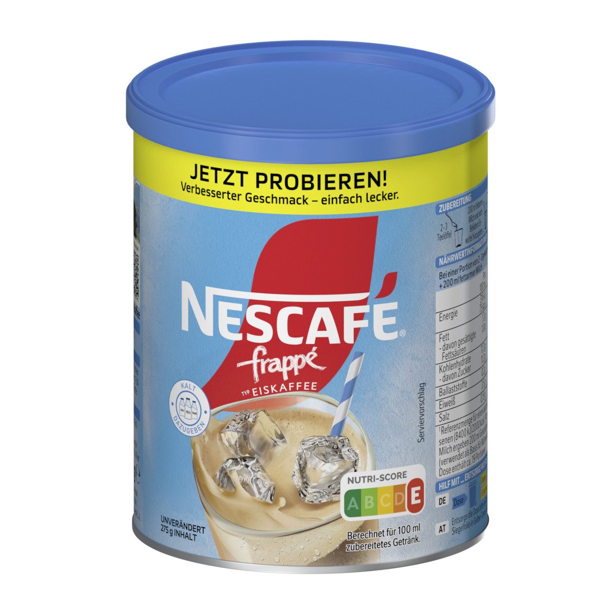 NESCAFE Kaffee, Nescafe frappe Eiskaffee kühle Kaffeemischung Getränkepulver 275g