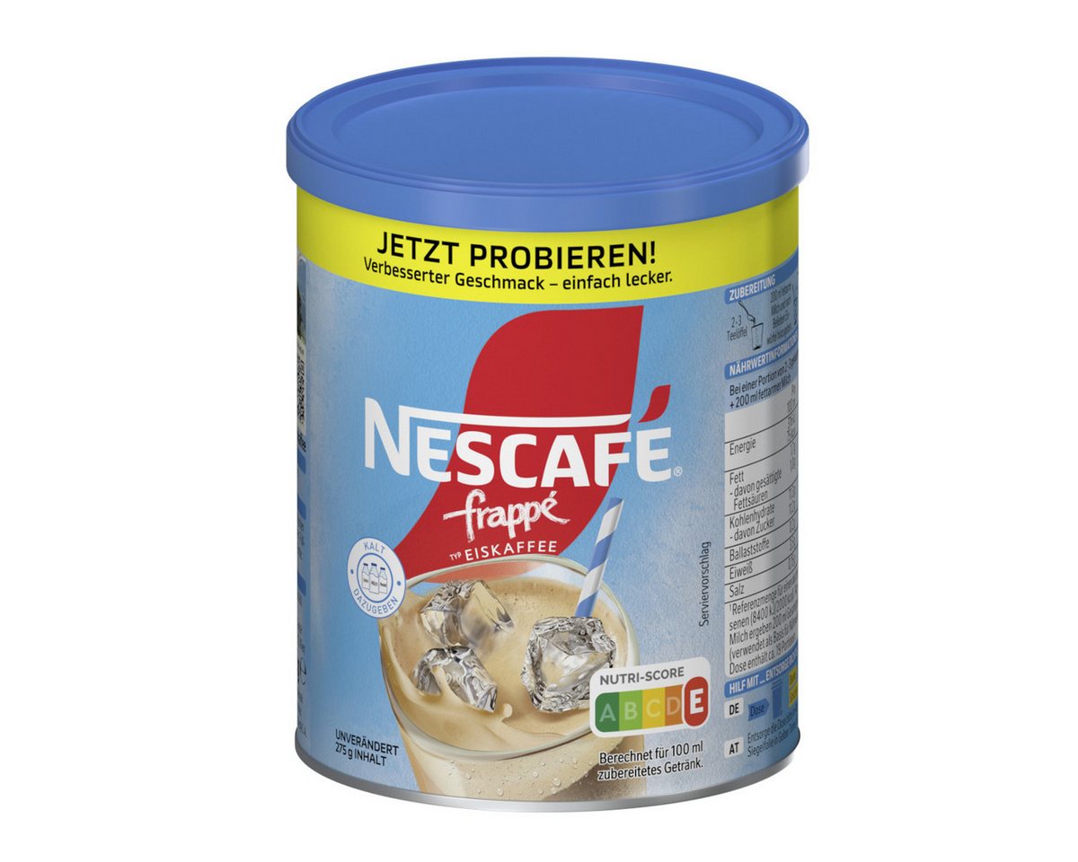 NESCAFE Kaffee, Nescafe frappe Eiskaffee kühle Kaffeemischung Getränkepulver 275g