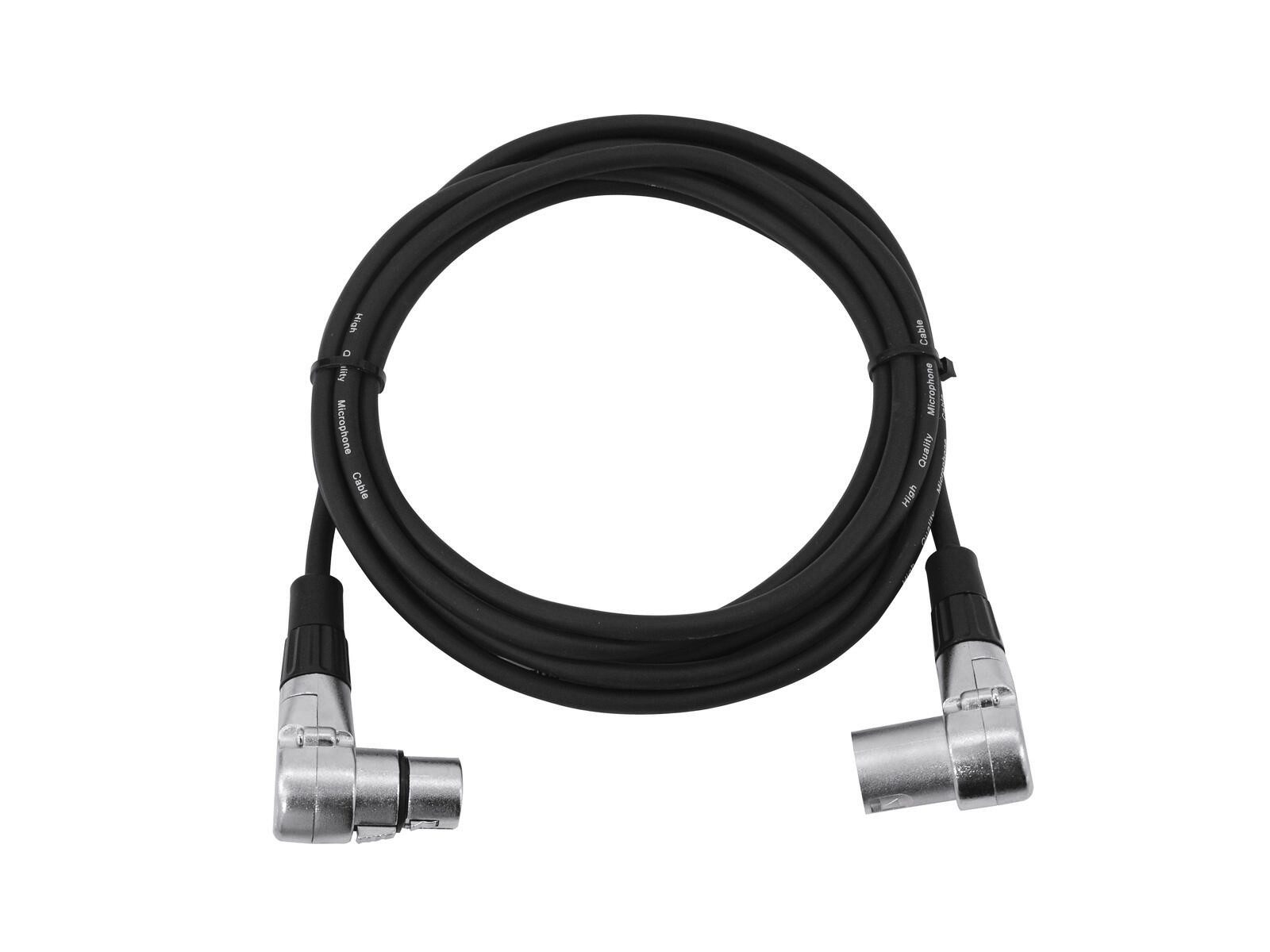 Omnitronic OMNITRONIC XLR Kabel 3pol 3m 90° sw Audio-Kabel, (300 cm)