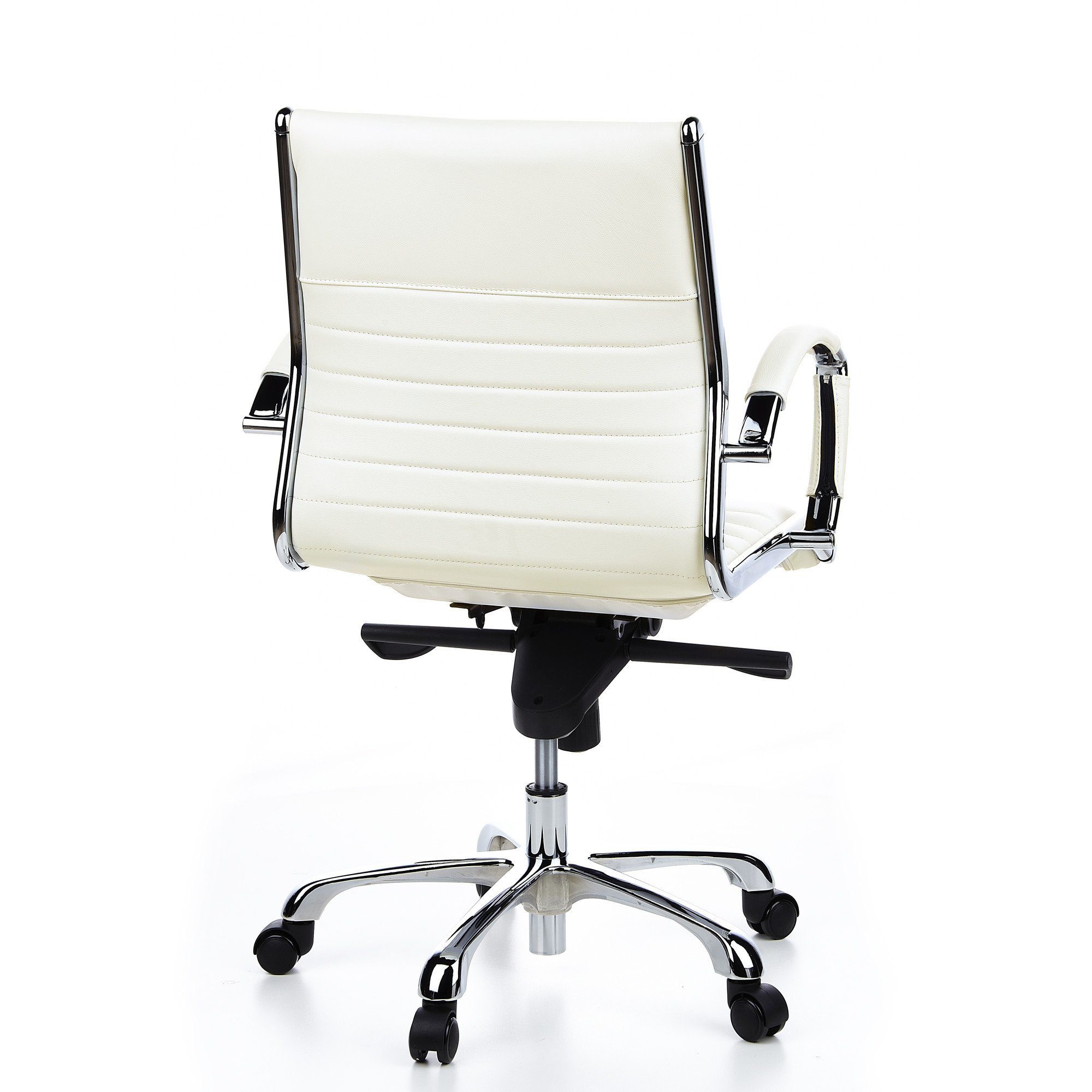 Leder Chefsessel ergonomisch hjh Chefsessel 10 OFFICE Drehstuhl Armlehnen, mit Cremeweiß Profi Bürostuhl PARMA