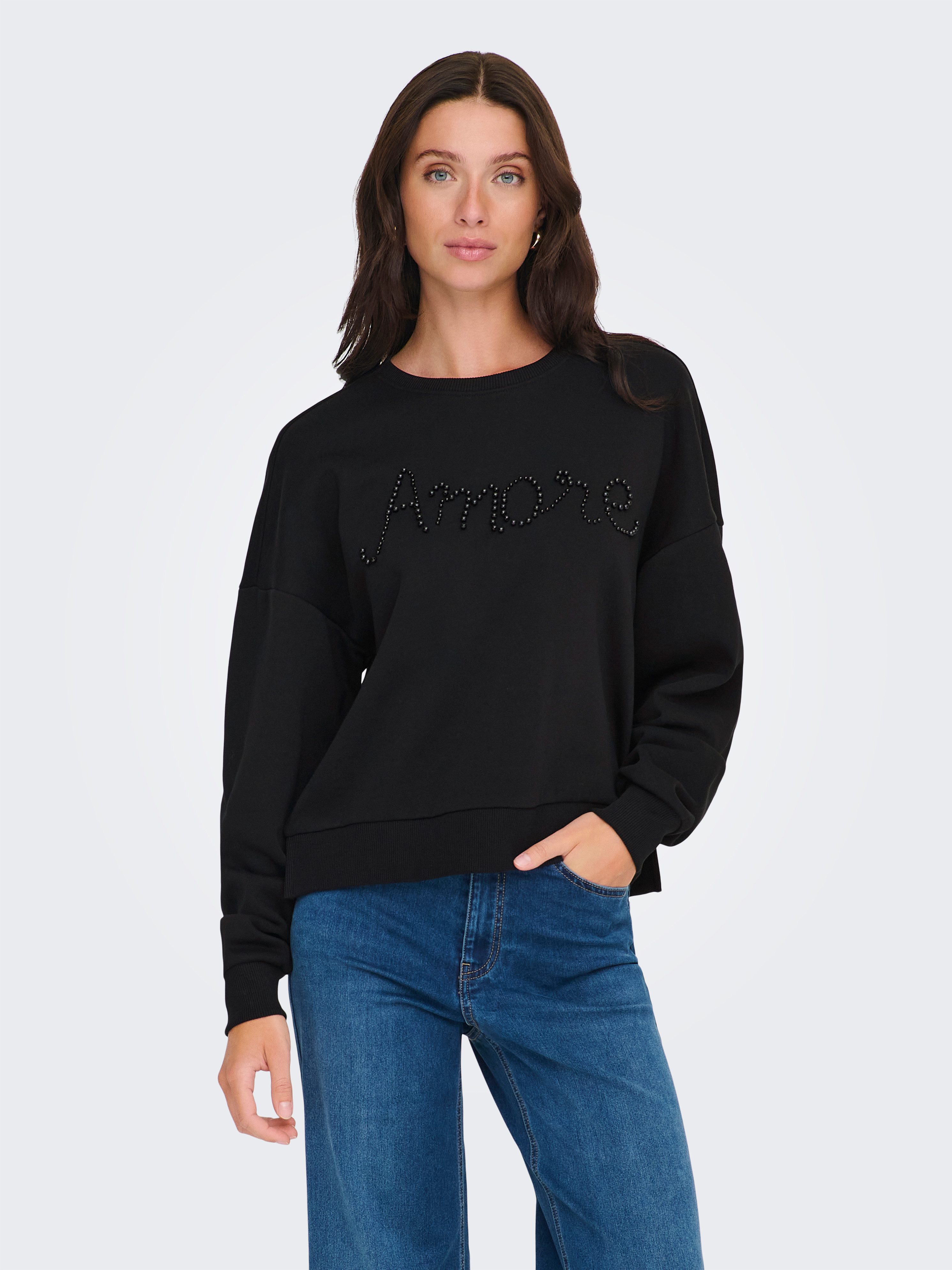 ONLY Sweatshirt ONLJENNA L/S O-NECK EMB. BOX SWT günstig online kaufen