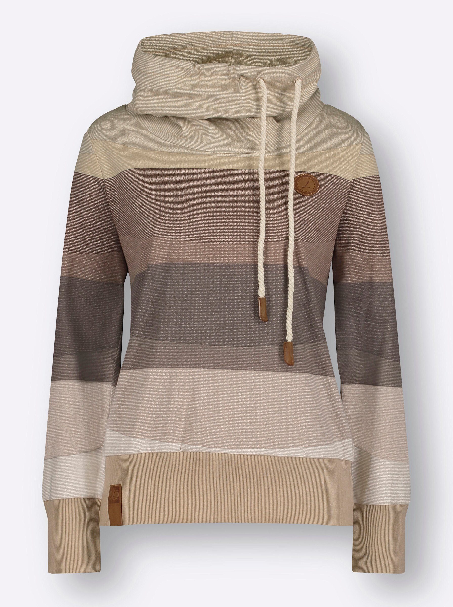 WITT WEIDEN Sweater beige-schoko-geringelt