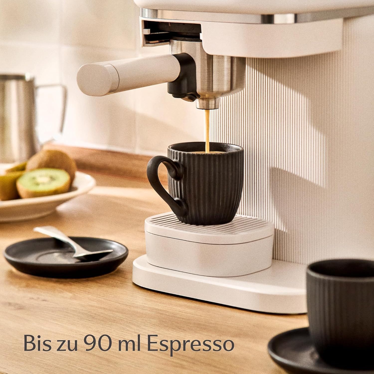 Cosumy Espressotasse Espressotassen Set 6er Schwarz Matt 90 ml mit Untertassen Mokkatassen, 12-tlg., Keramik, Handgefertigt, dickwandig, spülmaschinen- & mikrow – Bild 2 von 5