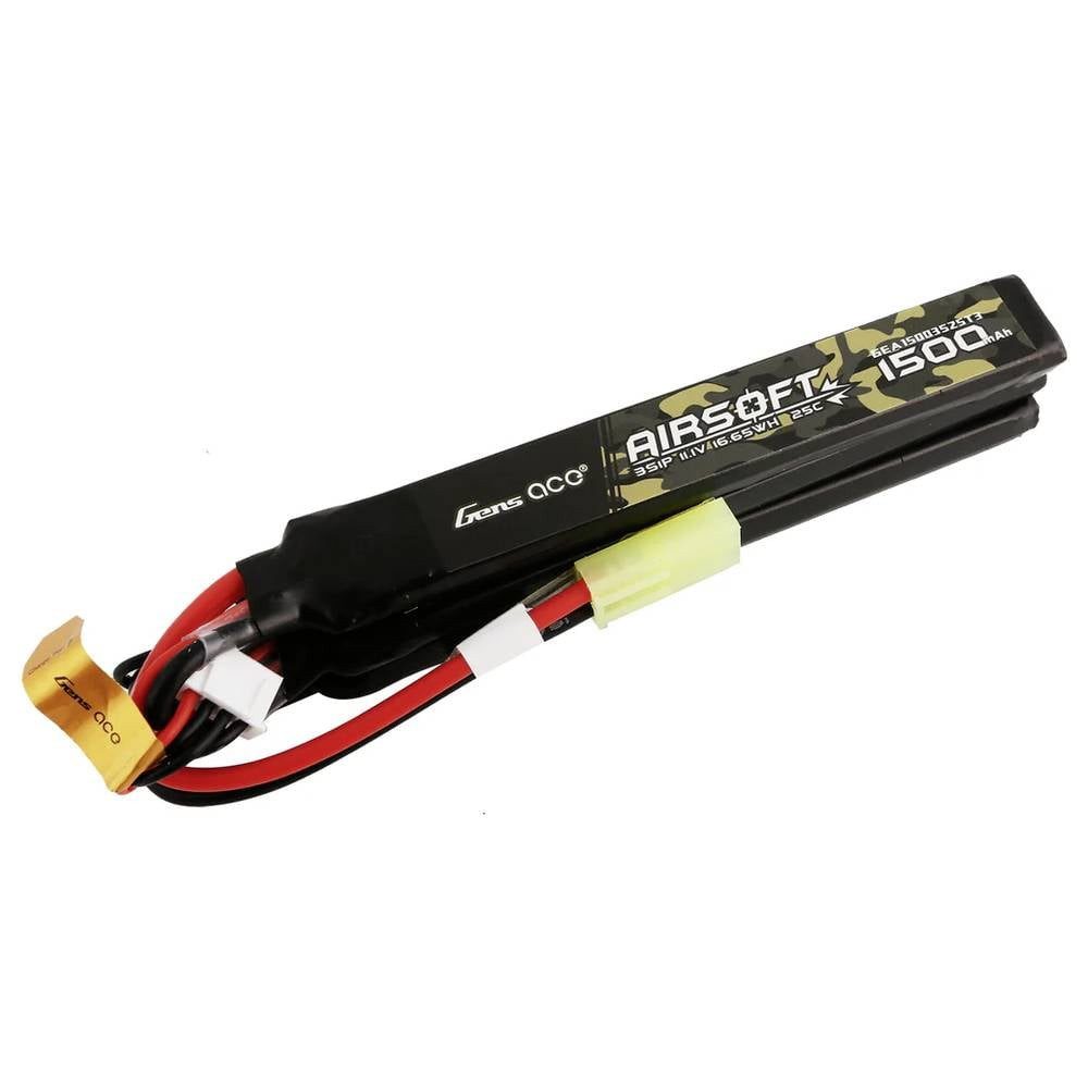 Gens ace 25C 1500mAh 3S1P 11.1V Nunchuck 3X Airsoft Gun Lipo Battery Akku