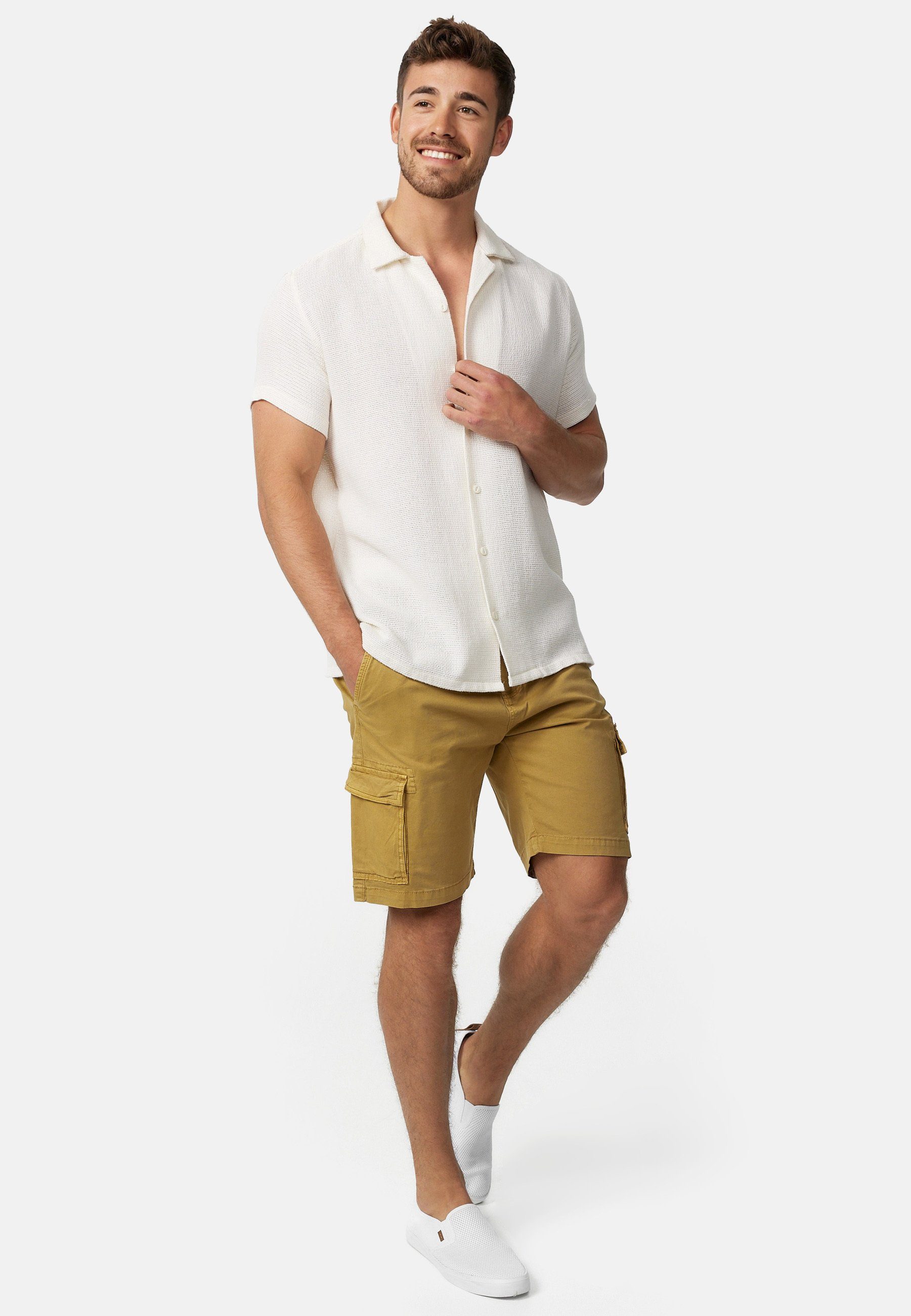 Indicode Cargoshorts Herren Kinnaird Cargo Shorts Herrenshorts aus elastischer Baumwoll-Qualität