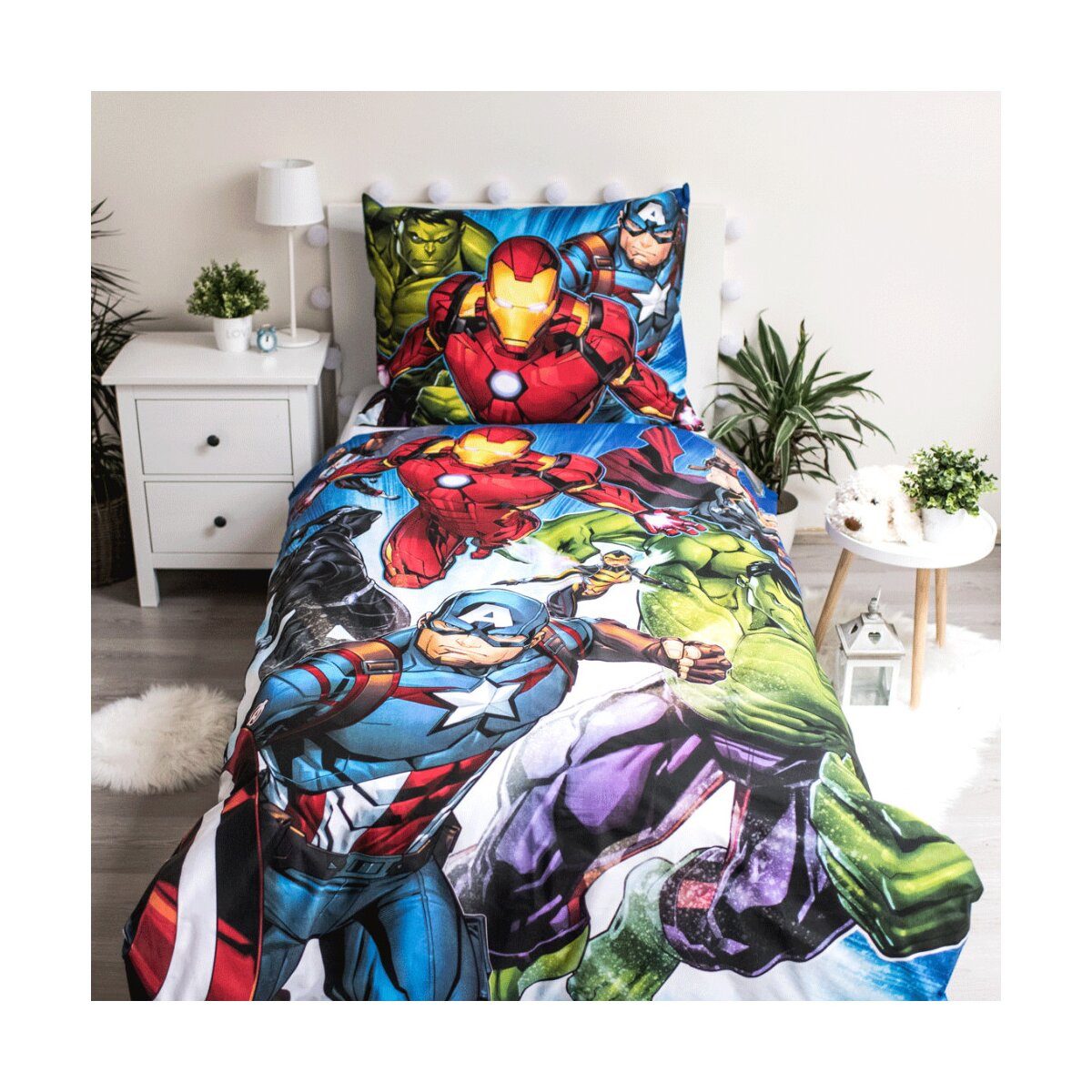 The AVENGERS Kinderbettwäsche Avengers Brands Bettwäsche 140x200cm 70x90cm