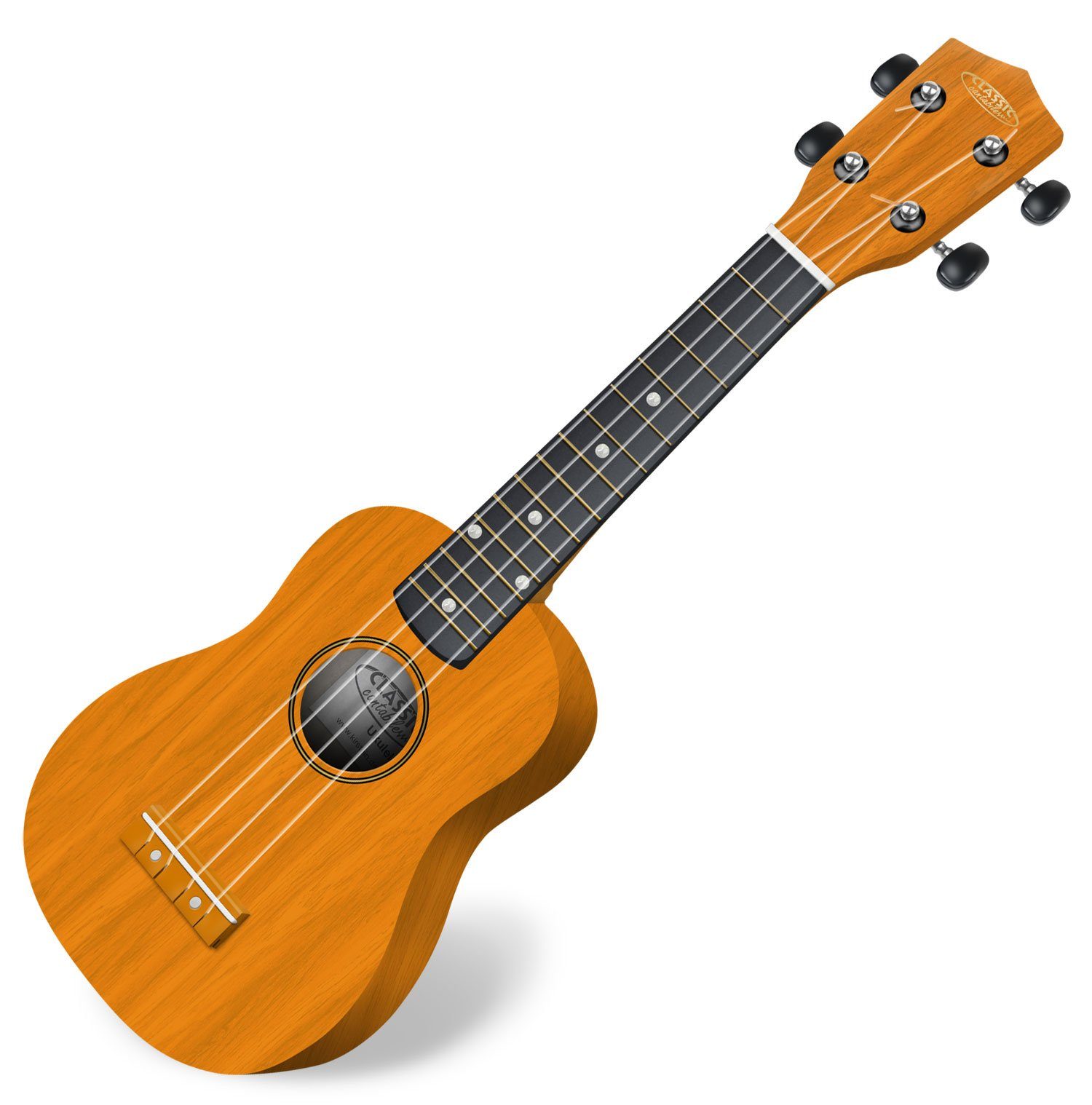 Classic Cantabile Ukulele Sopranukulele (Ukulele, Uke, 15 Bünde, leichtgängige Gitarrenmechanik)