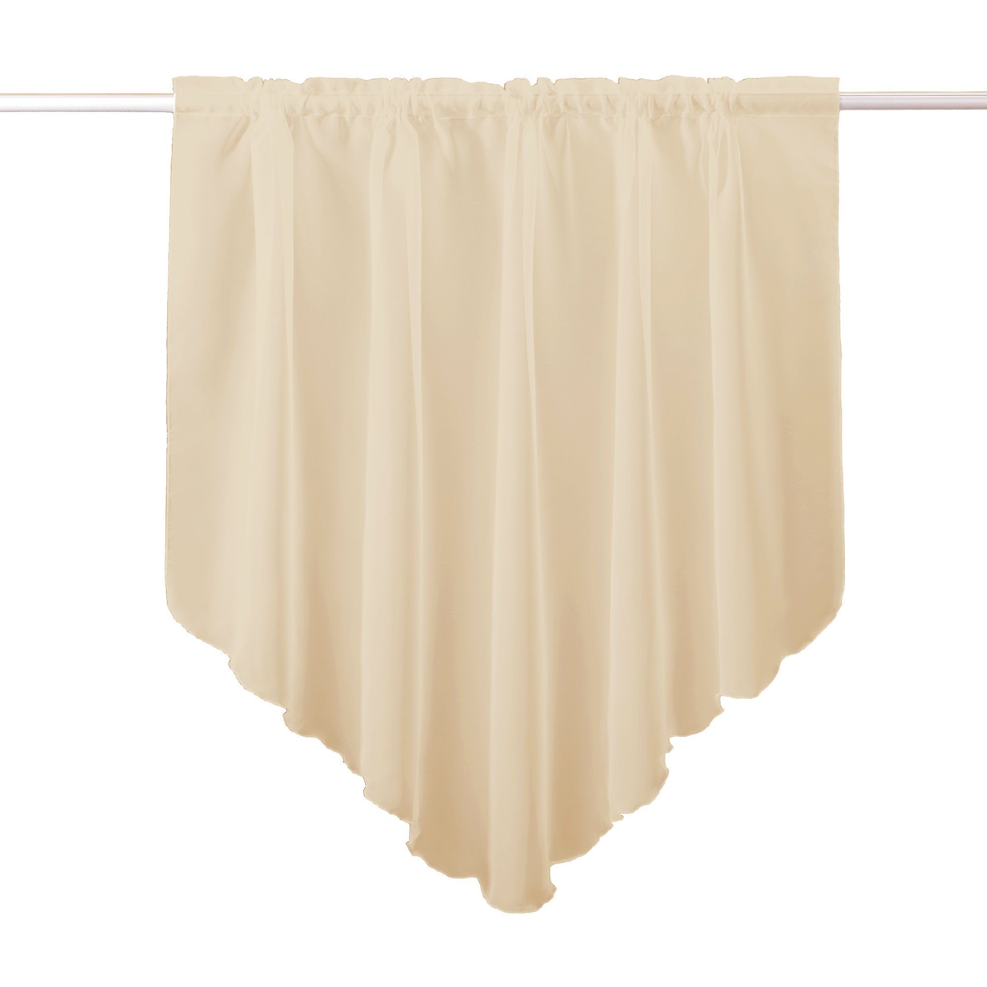 Arsvita Scheibengardine Zipfelgardine mit Tunnelzug, Stangendurchzug, transparent, Kurzgardine 140x100 cm - Bistrogardine, Panneaux Voile, Kurzstore – Bild 2 von 5
