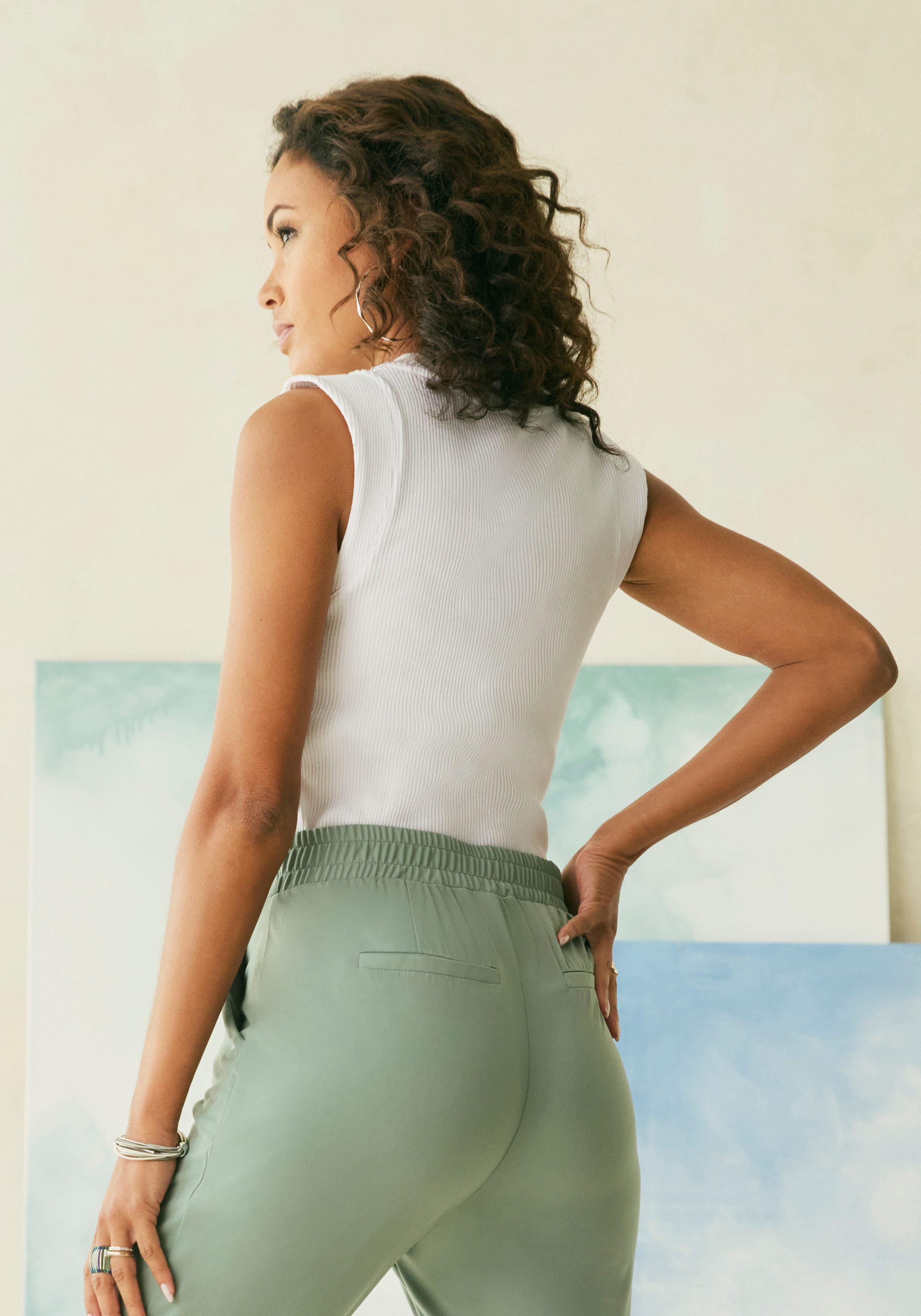 LASCANA Ripptanktop mit breiten Trägern, figurbetonte Passform