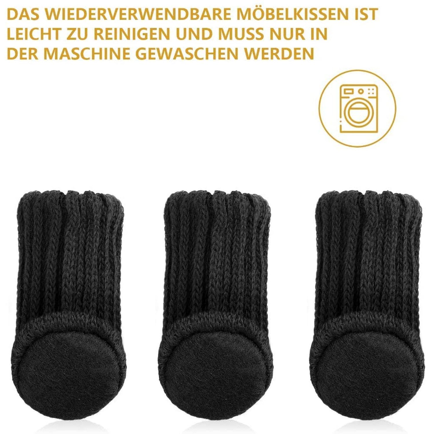 TUWENA Tischbein 24 Stück Stuhlbeinsocke Möbel Socken mit Fühlte Pads, Schutz Stuhl – Bild 3 von 5