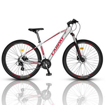 CARPAT SPORT Mountainbike 29 Zoll MTB Fahrrad für Damen Herren, 24 Gang Shimano, Kettenschaltung, (Aluminium Rahmen, hydraulische Scheibenbremse), Hardtail Fahrrad