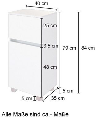 HELD MÖBEL Badezimmer-Set Horki, (Set, 5-St), bestehend aus Waschtisch-Set mit Seitenschrank, Breite 160 cm