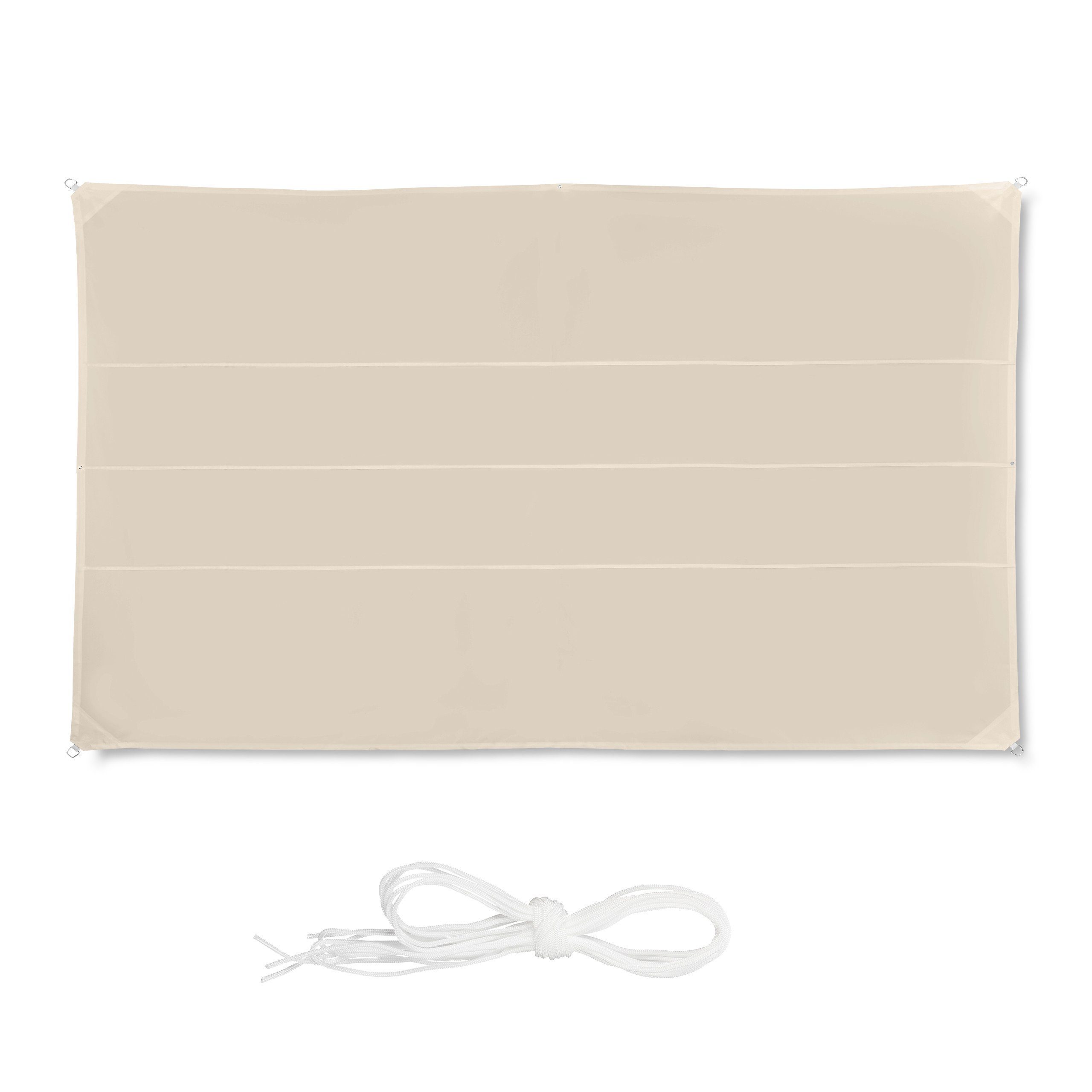 relaxdays Sonnensegel Rechteckiges Sonnensegel beige, 4 x 6 m günstig online kaufen