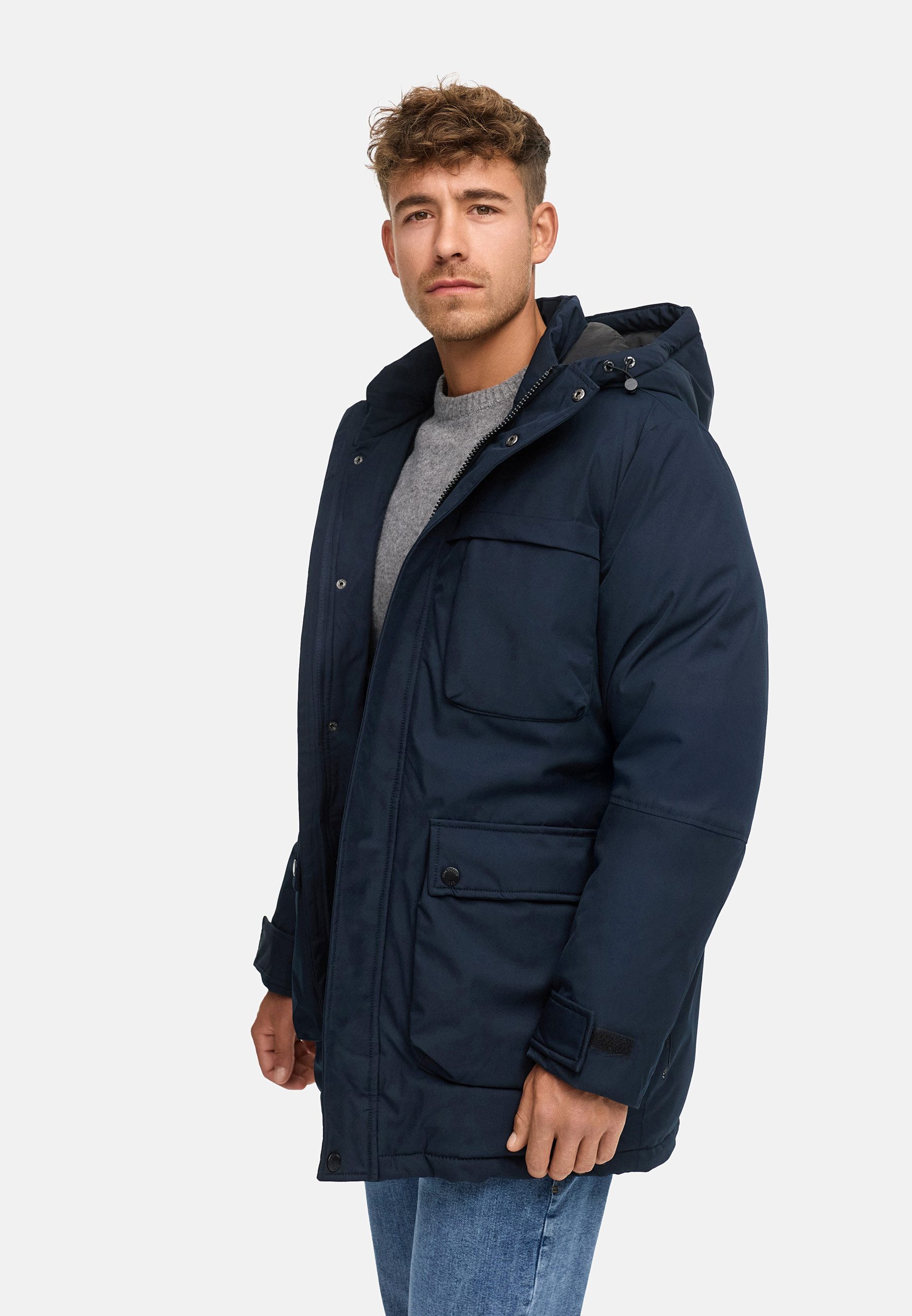 Indicode Wintermantel Herren INTardil Herrenparka Herrenjacke mit Kapuze und Innentaschen
