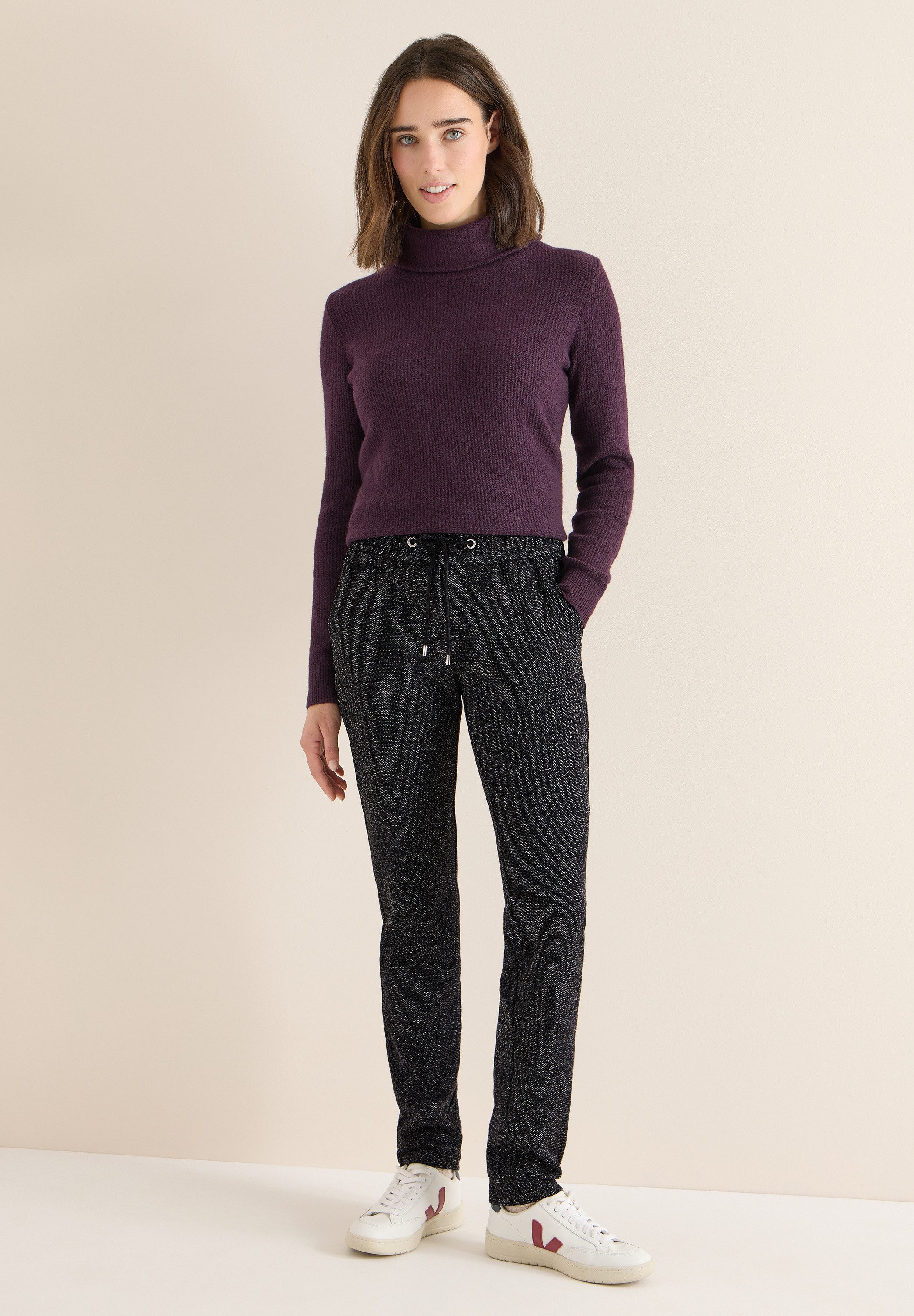 CECIL Jogger Pants in Salt und Pepper-Optik