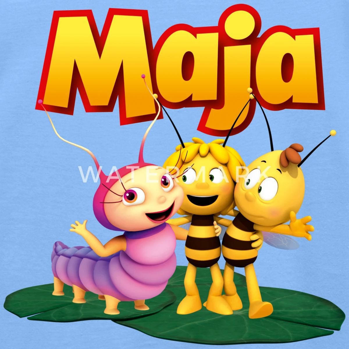 Spreadshirt T-Shirt Biene Maja mit Willi und Raupe Ulla Kinder T-Shirt (1-tlg)
