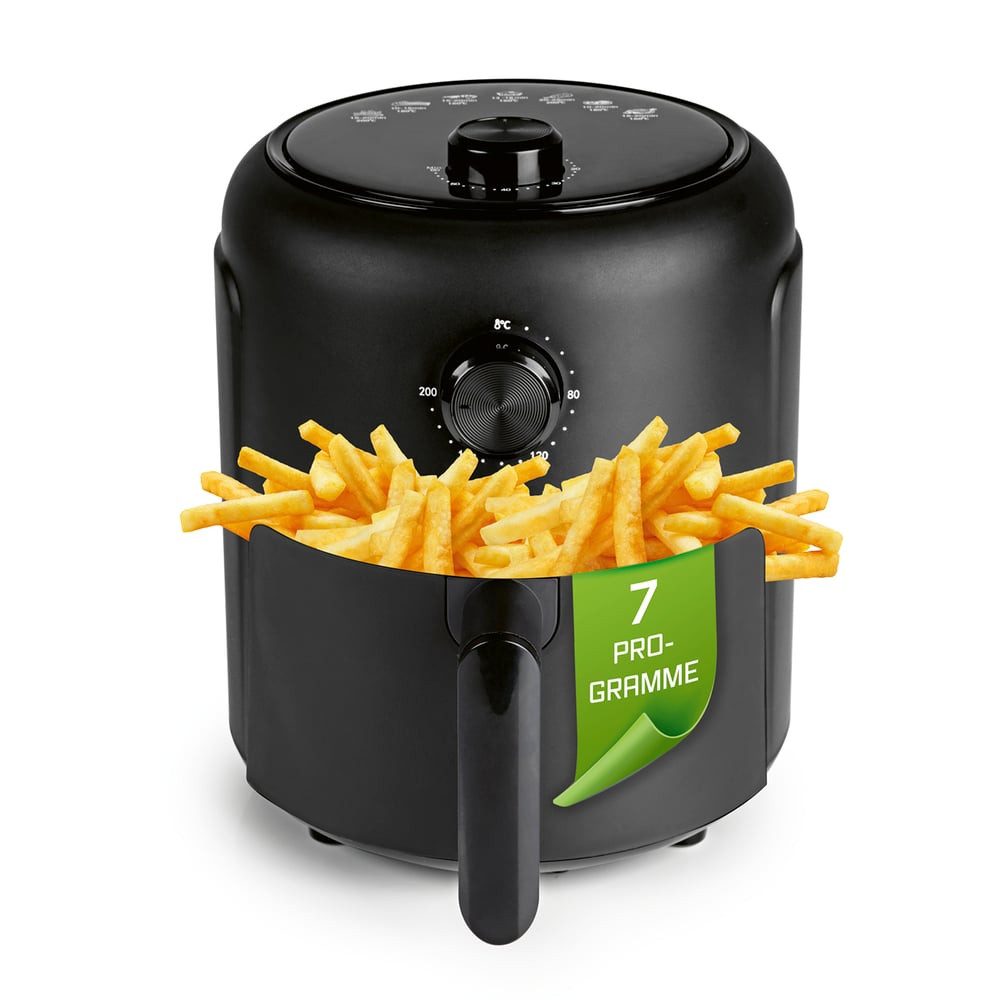 GOURMETmaxx Heißluftfritteuse 2,3 l, Airfryer mit Timerfunktion (60 Minuten Timer), 100 W, Nahezu ohne Öl, Vorheizen & Warmhalten, 1000 W &, 8 in 1 Funktionen