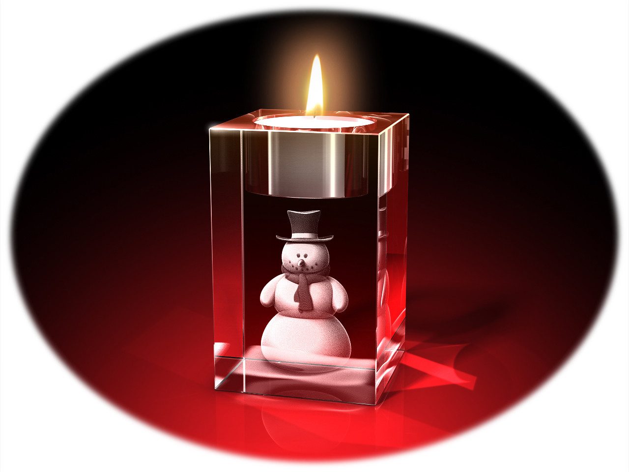 GLASFOTO.COM Teelichthalter Advents-Teelichthalter (einzeln), Weihnachten, Kristallglas, 3D-Motive (1), aus Kristallglas