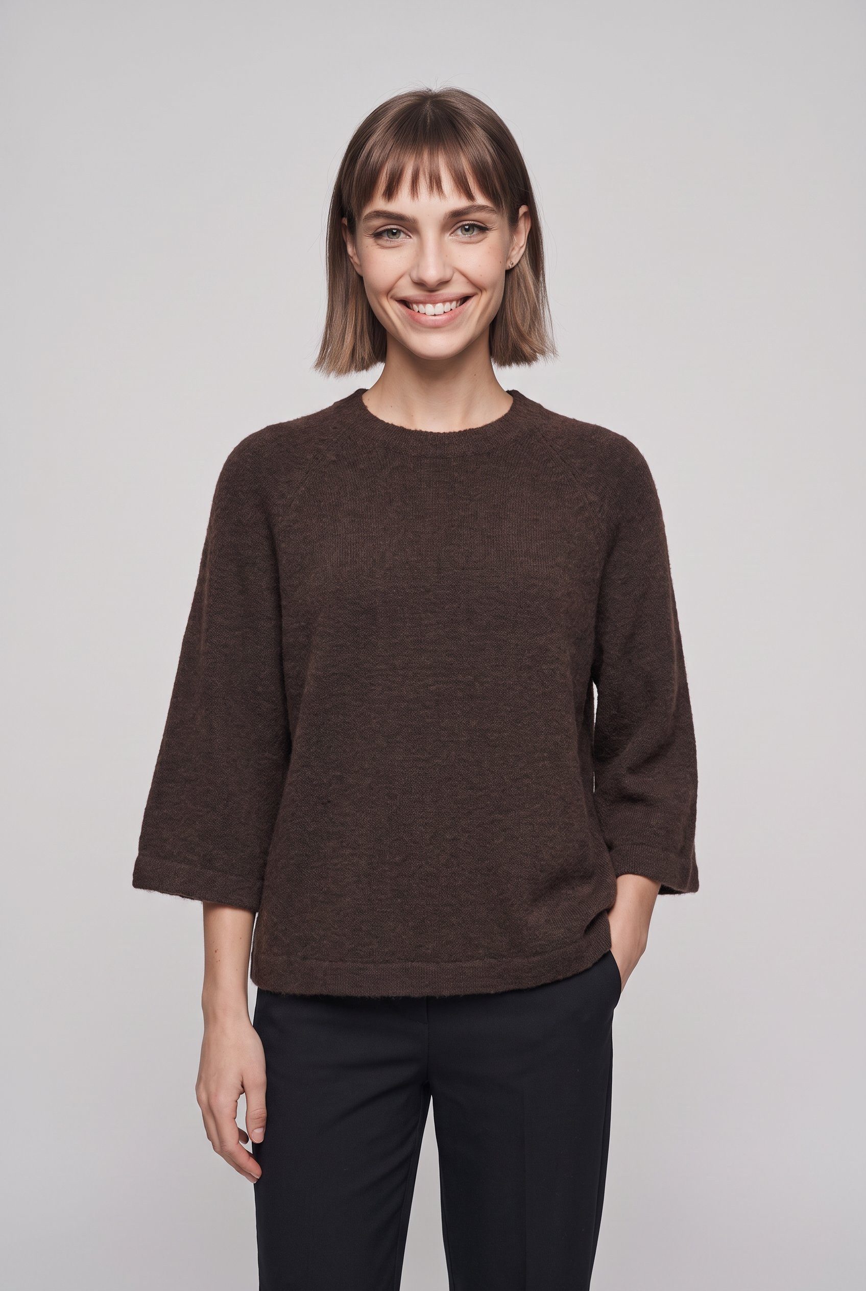 ONLY Strickpullover ONLSIMONI 3/4 PULLOVER KNT NOOS Materialmix, regular fit