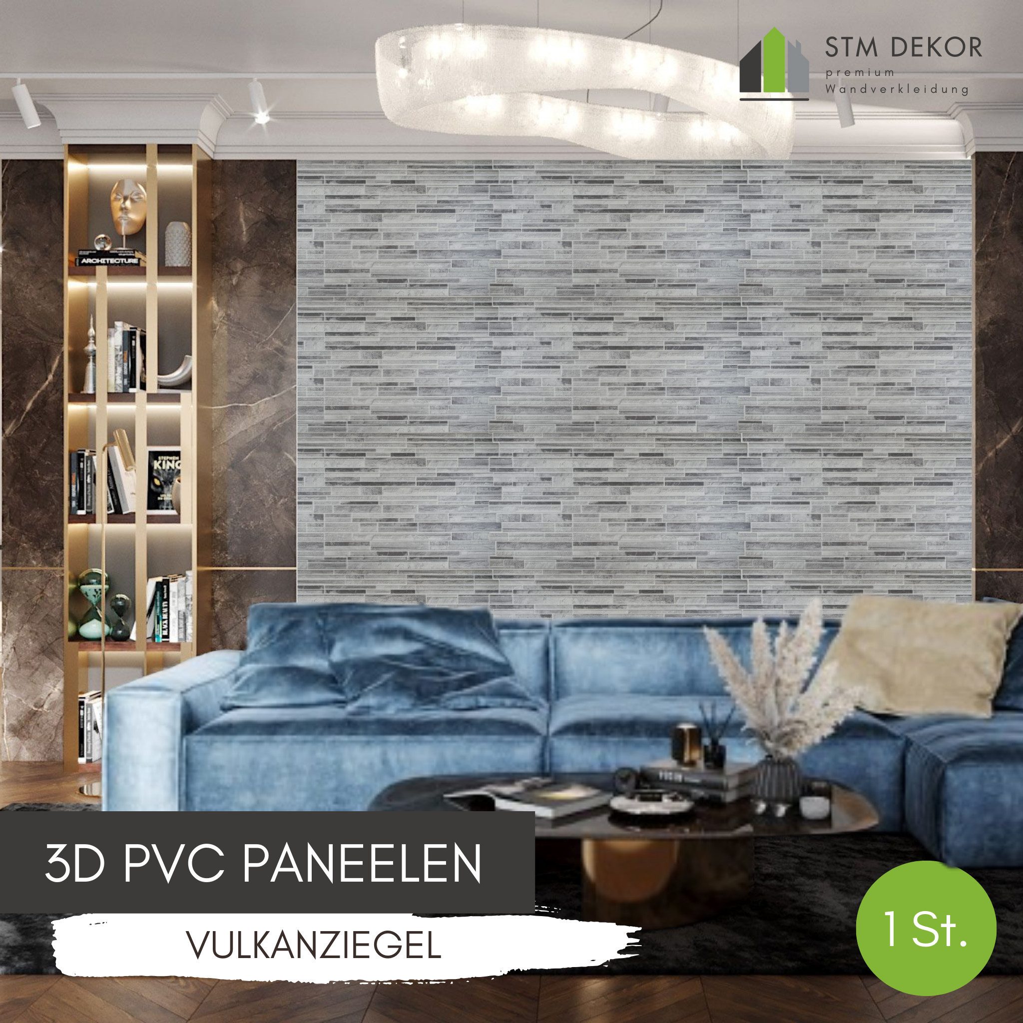 STM Company 3D Wandpaneel 3D-Wandpaneele PVC, Schiefer Optik, 1-20 Platten - 0.5-10 m², (1-tlg) Für Wohnzimmer, Küche & Bad, Einfache DIY-Montage