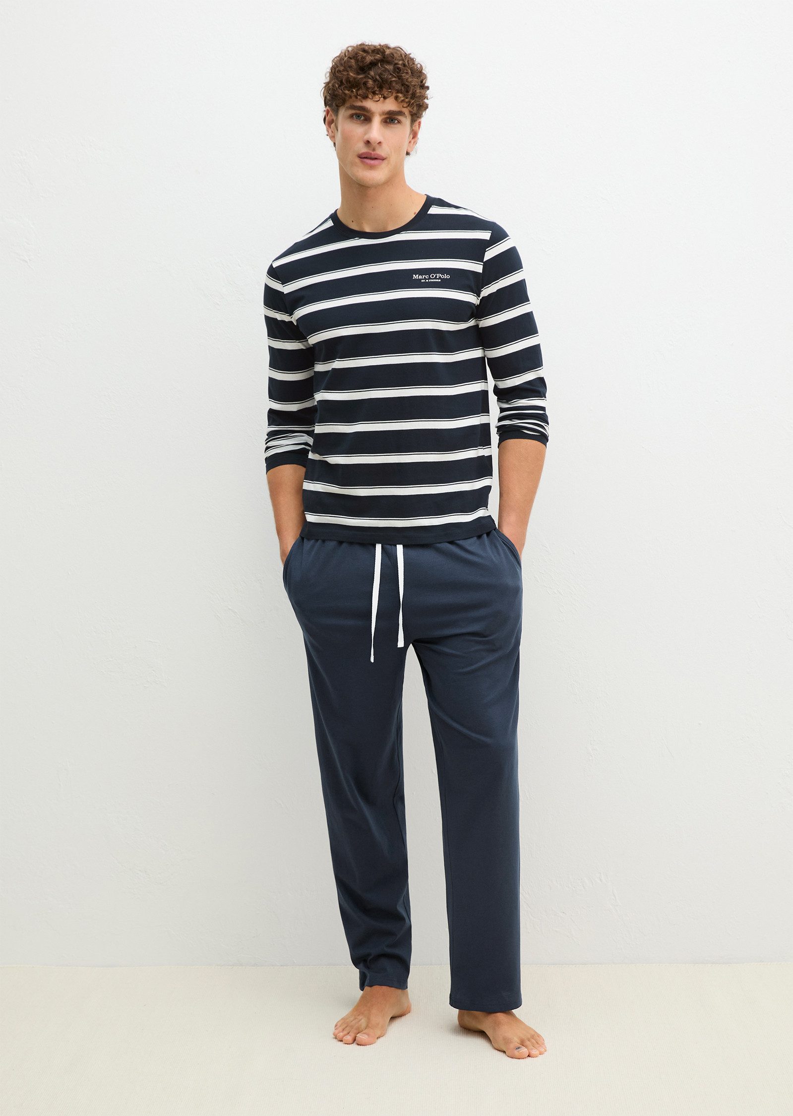 Marc O'Polo Schlafanzug Mix N Match Cotton (2 tlg) mit langen Ärmeln, Rundh günstig online kaufen