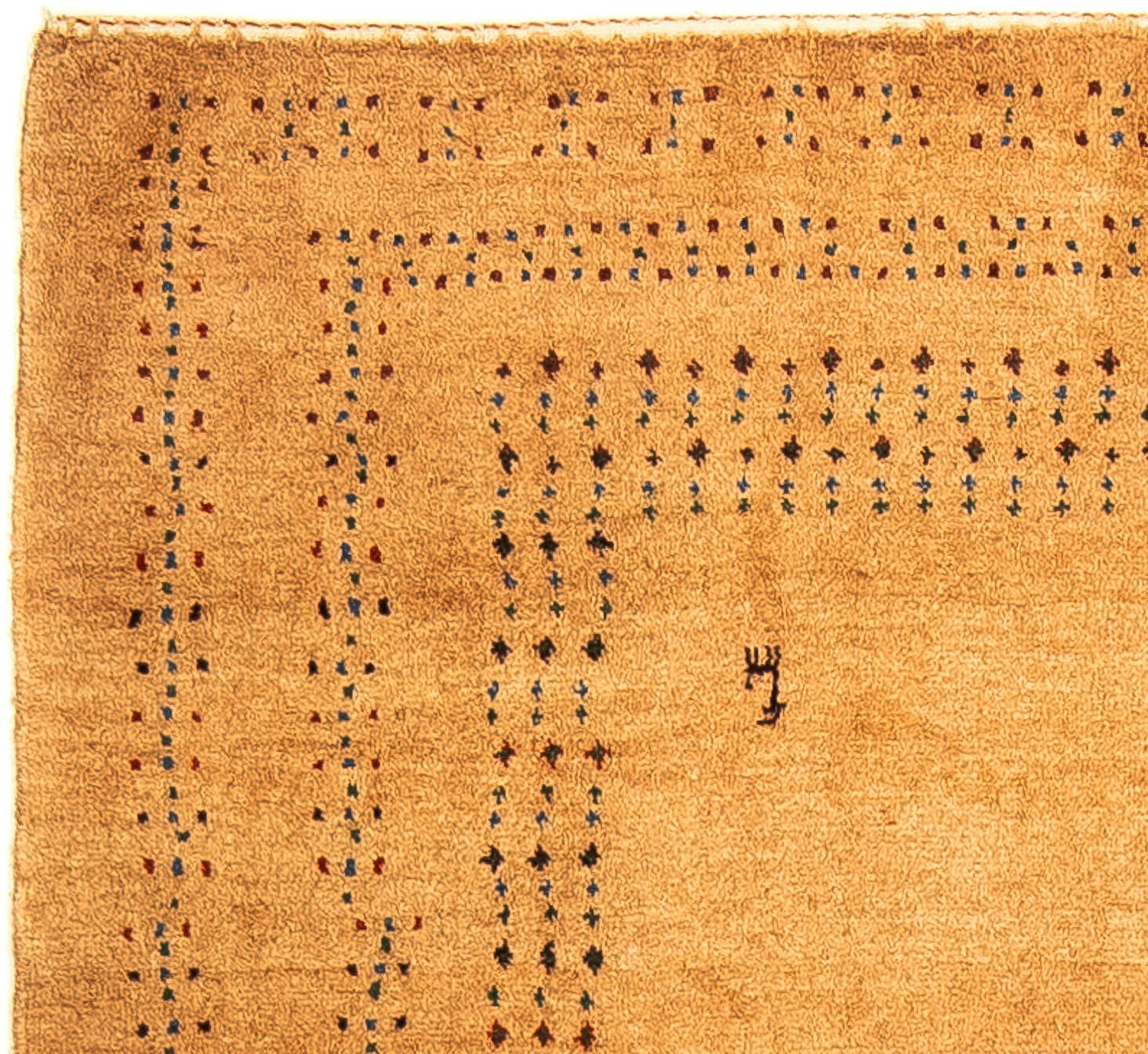 Wollteppich Gabbeh - Perser morgenland, mit 18 braun, Handgeknüpft, Zertifikat Höhe: Einzelstück mm, 110 - x rechteckig, Wohnzimmer, cm - 149
