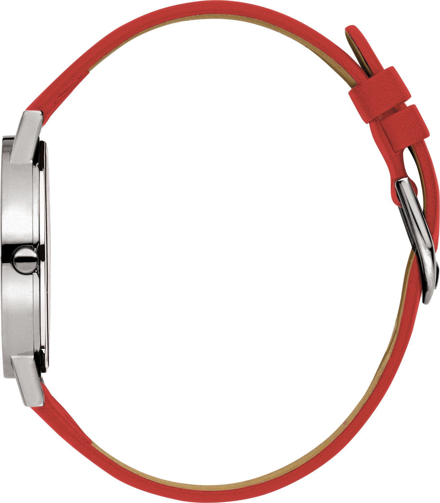 Danish Design Titanuhr Designuhr DD Rhine ⌀35mm Lederband IQ14Q199, Roter Sekundenzeiger