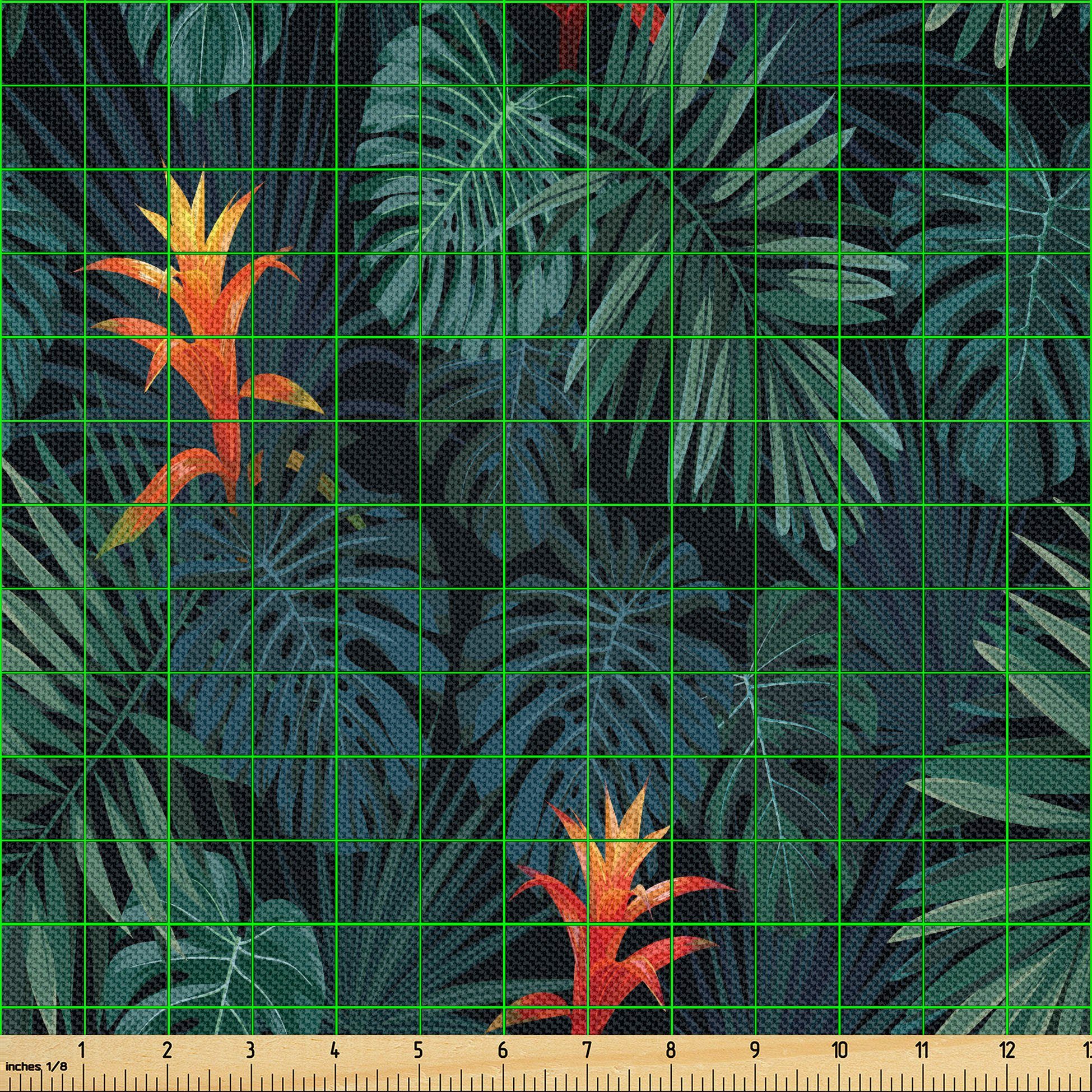 Thumbnail - Abakuhaus Stoff Zum Nähen Toller Stoff für Heimtextilien aller art, Vintage Palm Dunkle Töne Guzmania