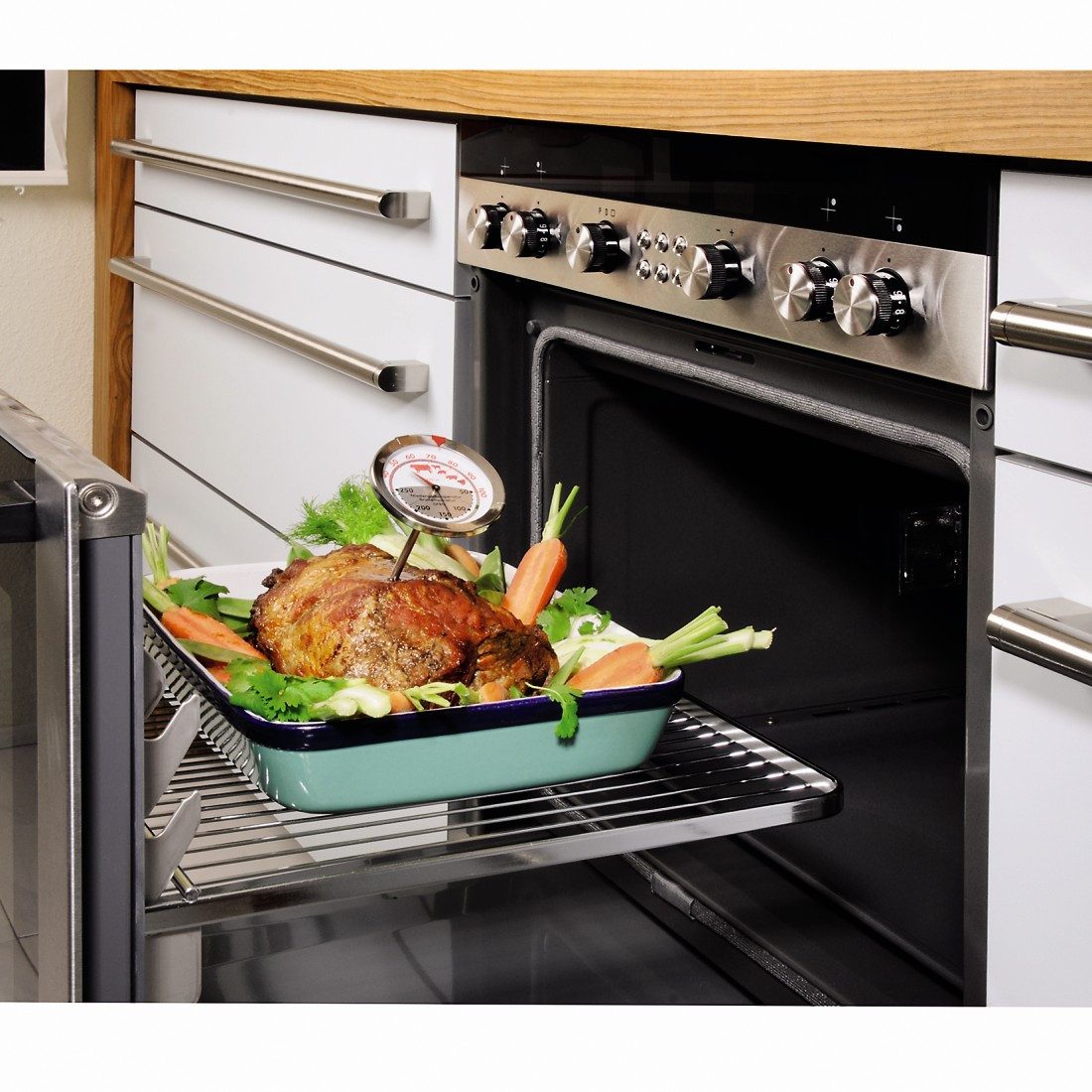 Xavax Bratenthermometer 2 in 1 Mechanisches Ofen- und Fleischthermometer