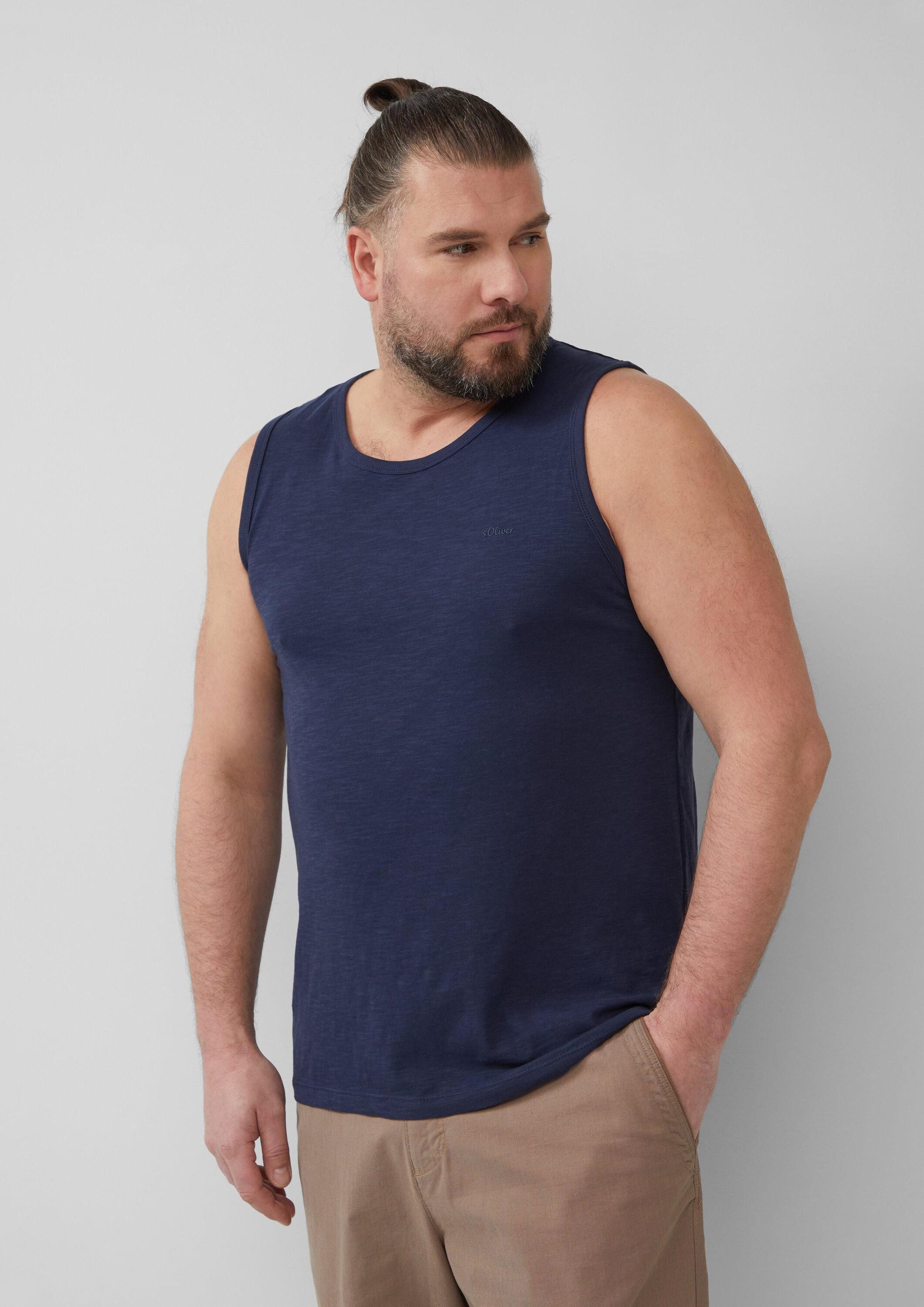 s.Oliver Muskelshirt T-Shirt Tanktop mit Flammgarnstruktur günstig online kaufen