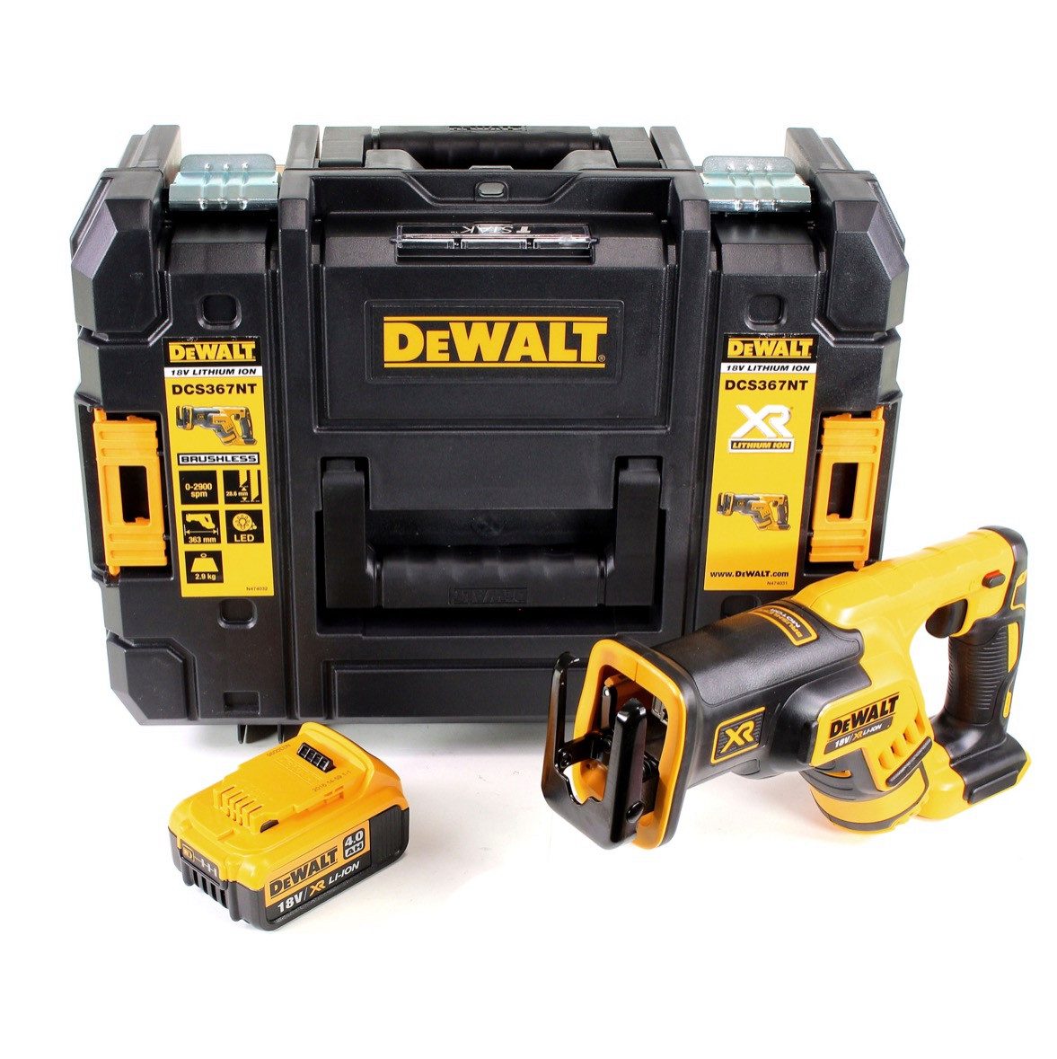DeWalt Akku-Reciprosäge DCS 367 NT Akku Reciprosäge Säbelsäge 18V Brushless + 1x Akku 4,0Ah