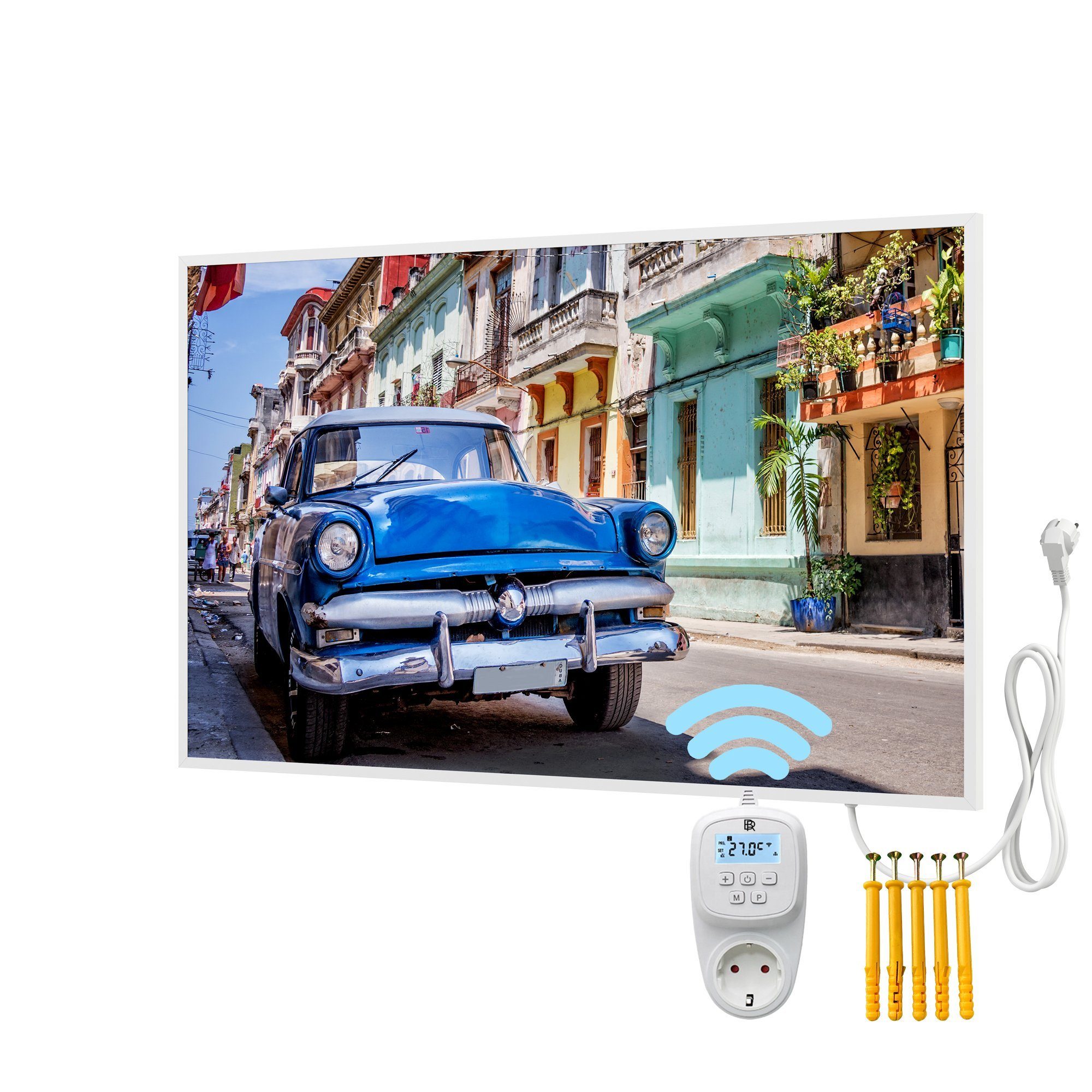 Bringer Infrarotheizung Bildheizung, Bild Infrarotheizung mit Rahmen, Motiv: Havanna, Kuba