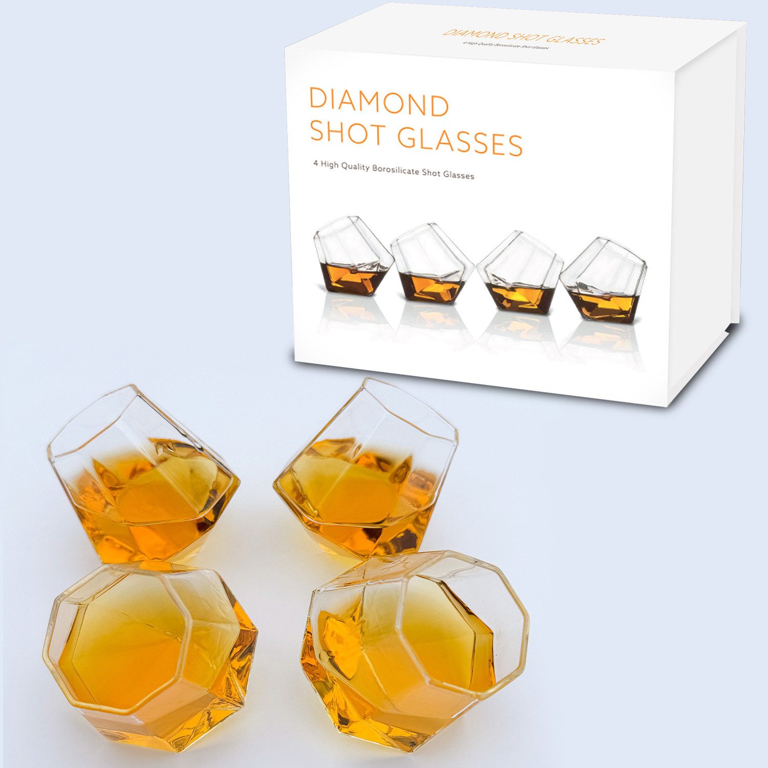 Whiskyglas Mad Monkey - Diamant Shot Gläser (4er Set)