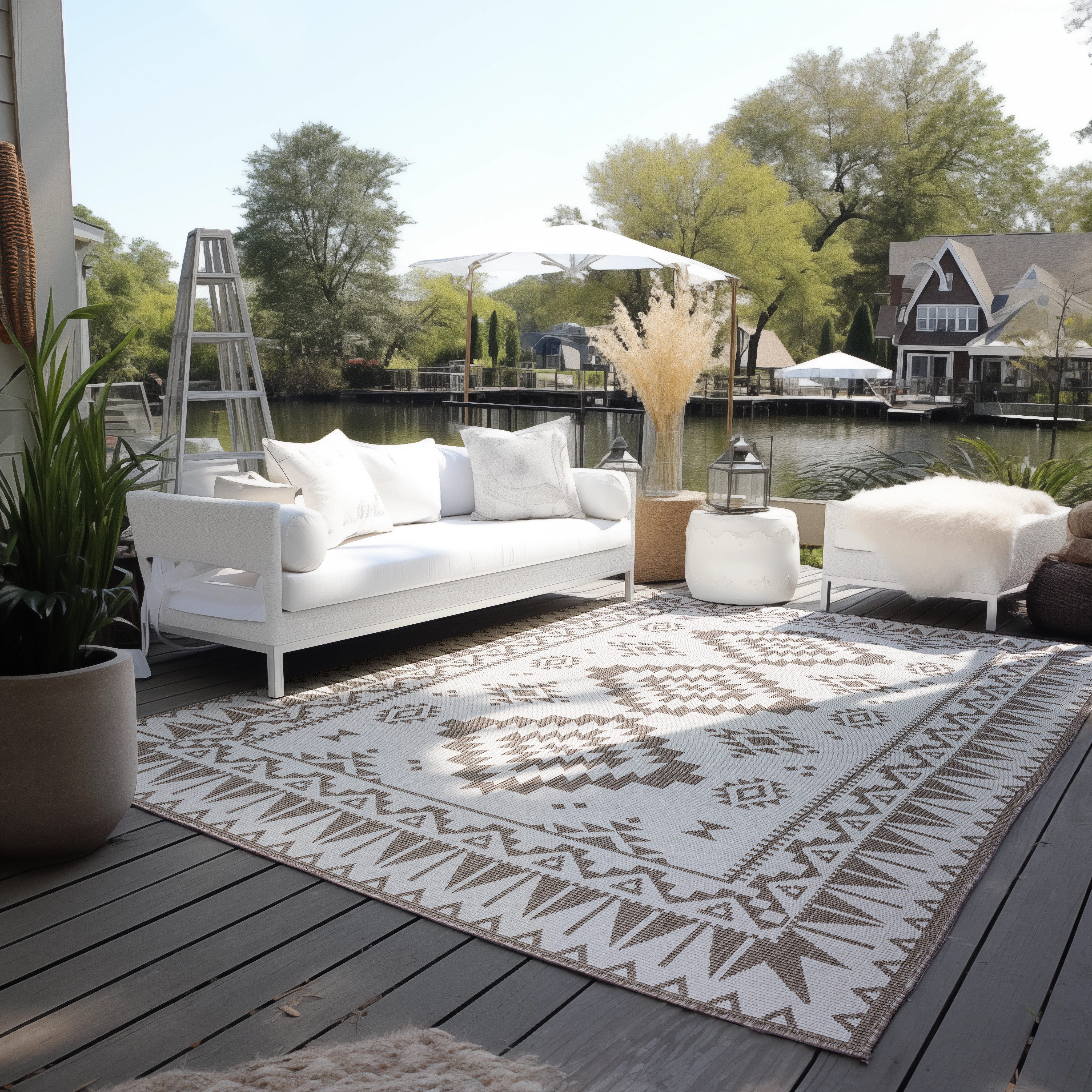 ELLE DECORATION Teppich Dynamic, Wendeteppich, rechteckig, Höhe: 5 mm, Flachgewebe, In-& Outdoor, Modern, wendbar, Balkon, Wohnzimmer, Außen