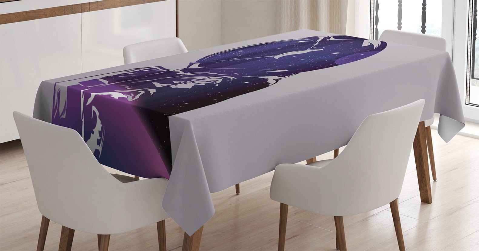 Abakuhaus Tischdecke Farbfest Waschbar Für den Außen Bereich geeignet Klare Farben, Nebel Astronauten-Weltraum Outer