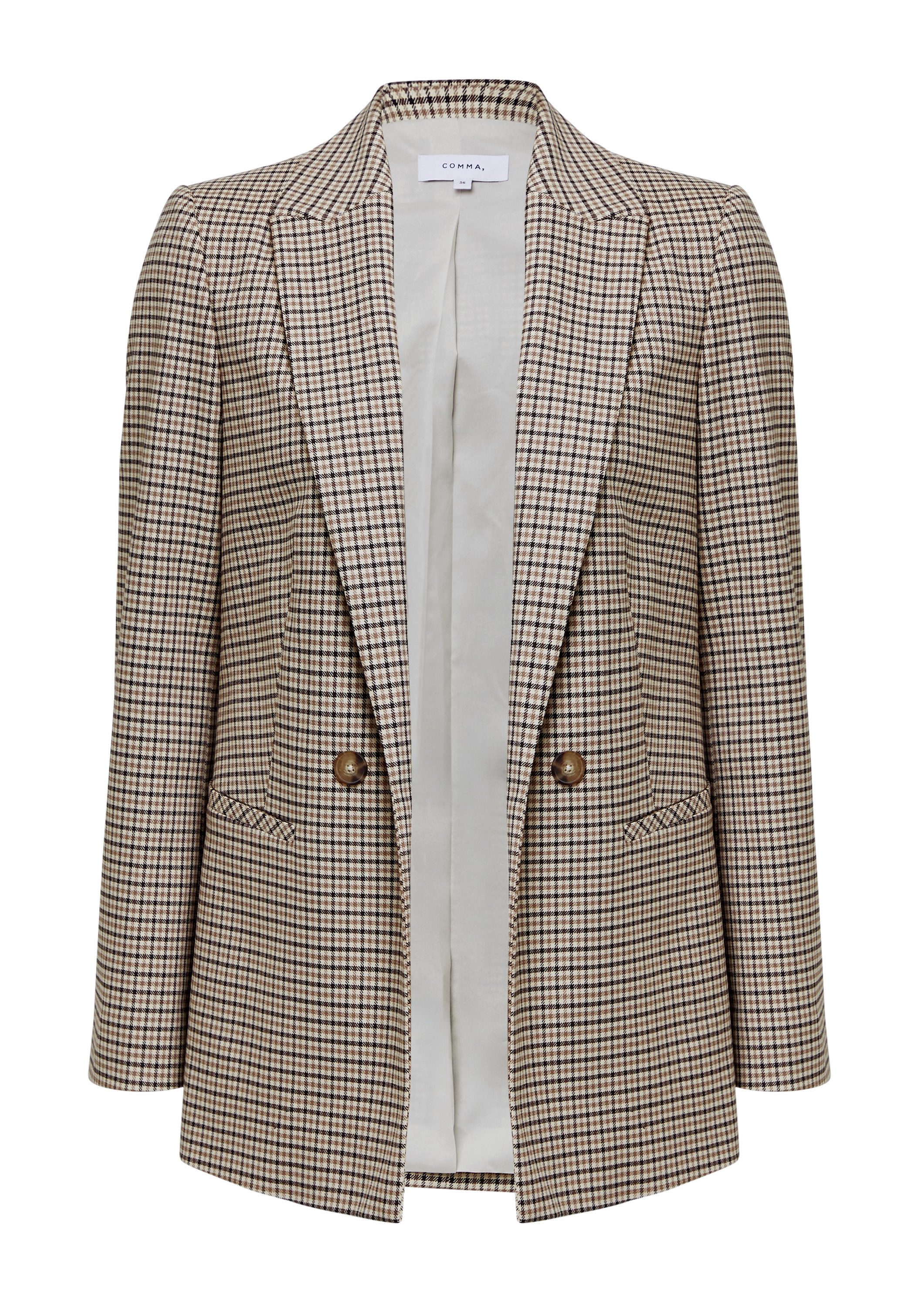 comma Jackenblazer Indoor-Blazer Karoblazer mit Zierknöpfen günstig online kaufen