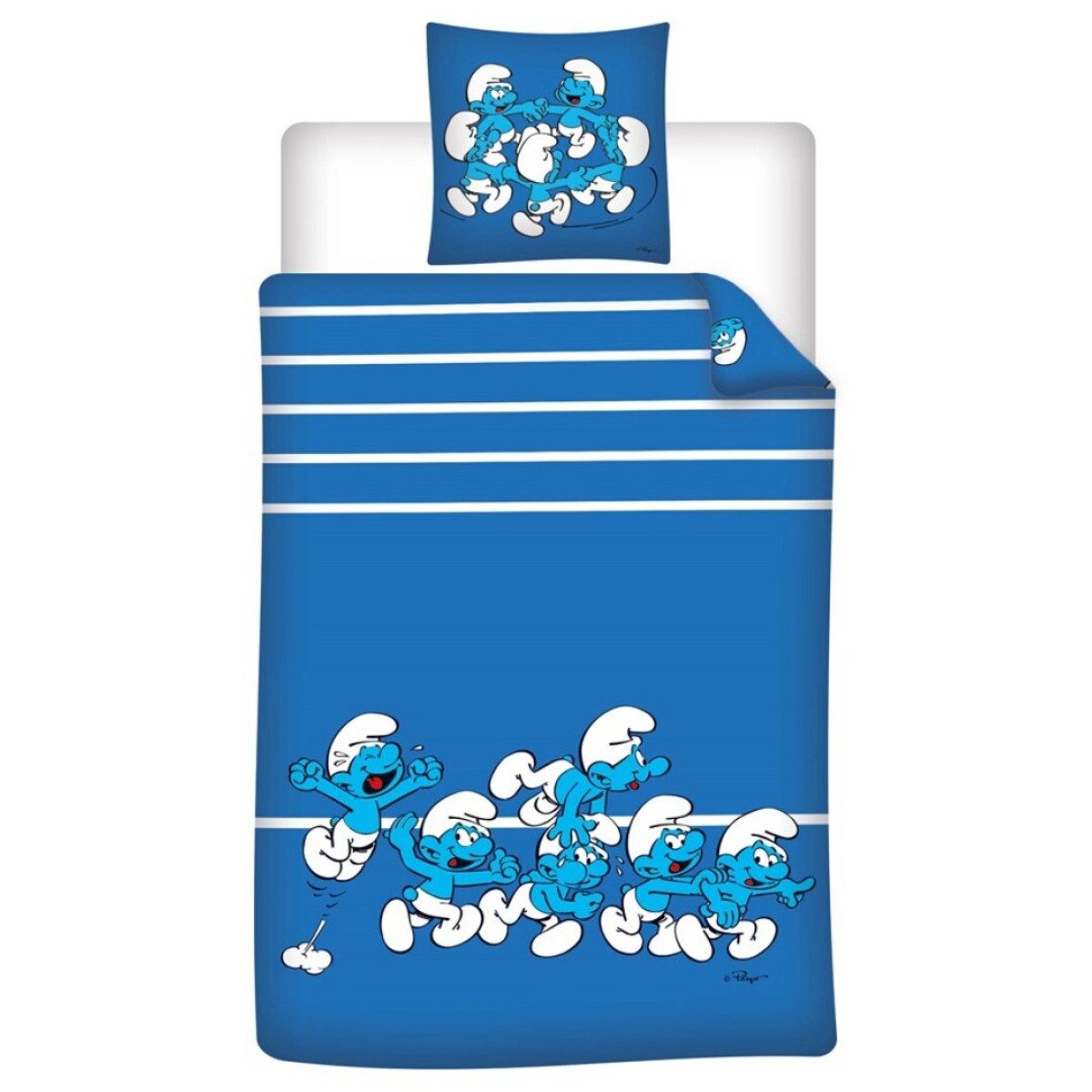 Die Schlümpfe Bettwäsche Bettbezug Set 140 × 200 cm mit Kissenbezug 65x65 cm, 2 teilig