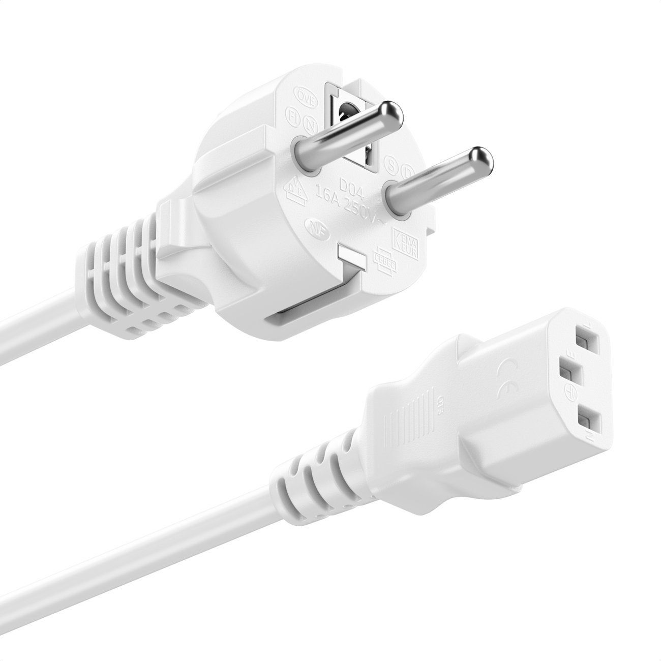 deleyCON deleyCON 1m Stromkabel Schutzkontakt Typ F (CEE 7/4) auf C13 Buchse Stromkabel