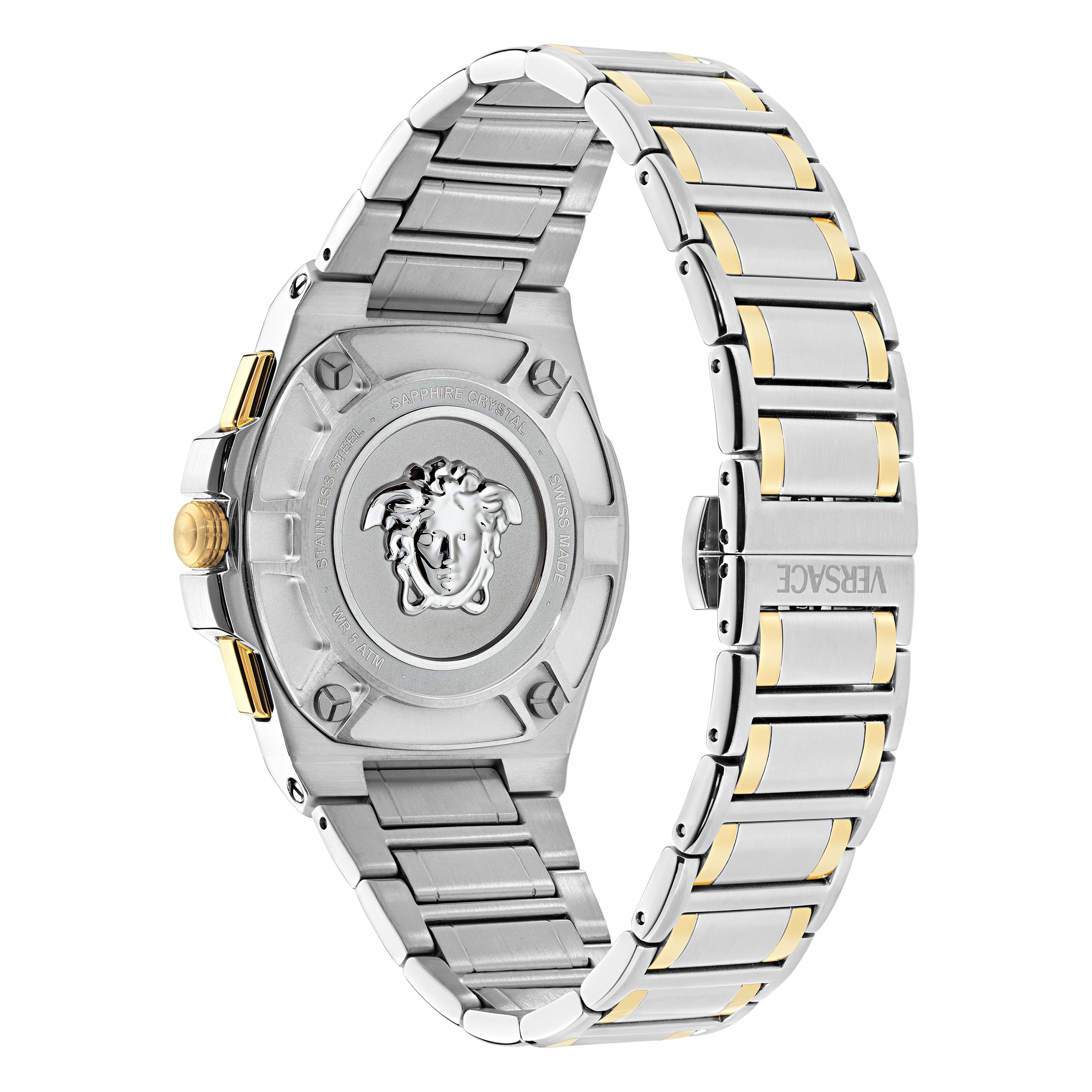 Versace Chronograph GRECA REACTION VE5N00426, Quarzuhr, Armbanduhr, Herrenuhr, Swiss Made, Edelstahlarmband, analog