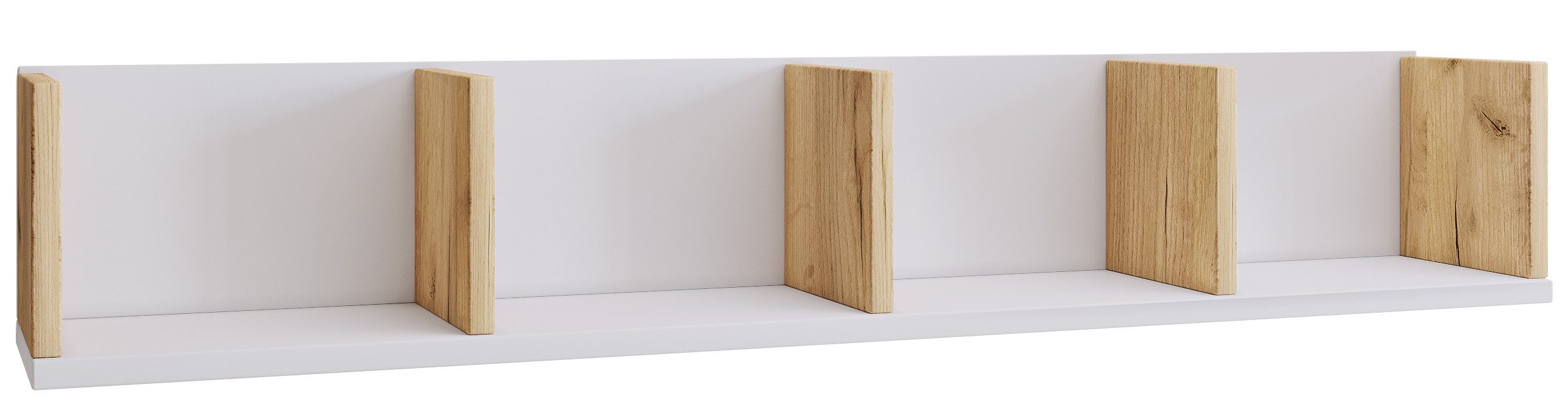 VCM Wandregal Honsa Bücherregal B. 97 x T. 17 x H. 17 cm, Wandmontage für Wohnzimmer, Flur oder Büro, 4 Fächer, Holzwerkstoff – Bild 3 von 5