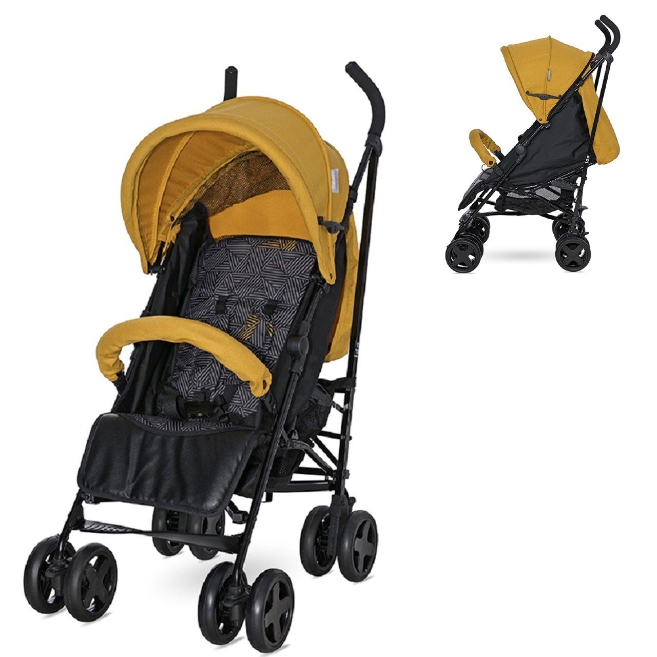 Lorelli Kinder-Buggy Kinderwagen, Buggy IDA, schwenkbare Vorderräder, Rückenlehne verstellbar gelb