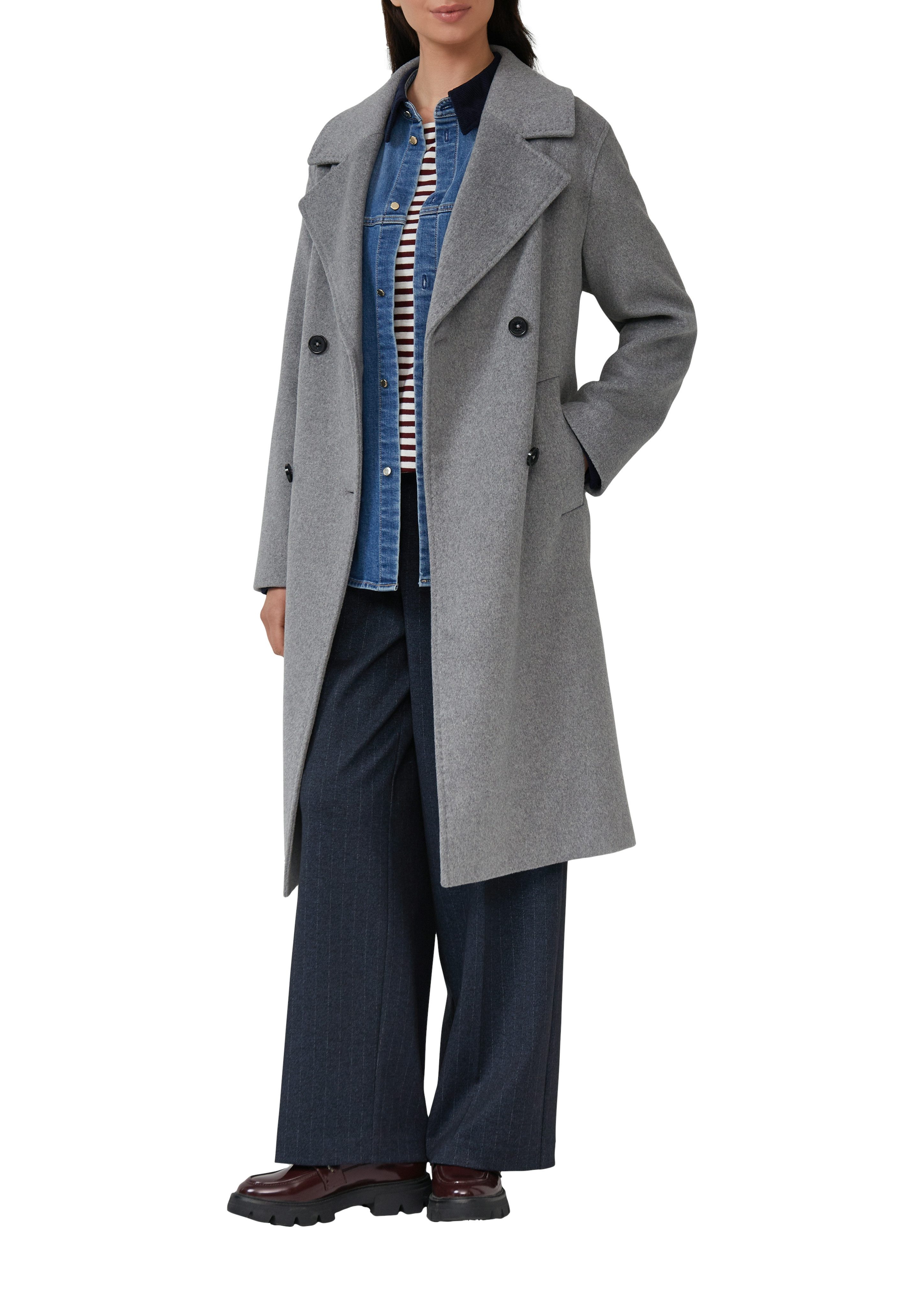 s.Oliver Wollmantel mit Reverskragen und doppelter Knopfleiste günstig online kaufen