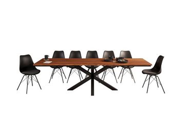 SAM® Essgruppe Kapolei, Baumkante, Akazienholz massiv, 2x Ansteckplatten und 12 Stühlen