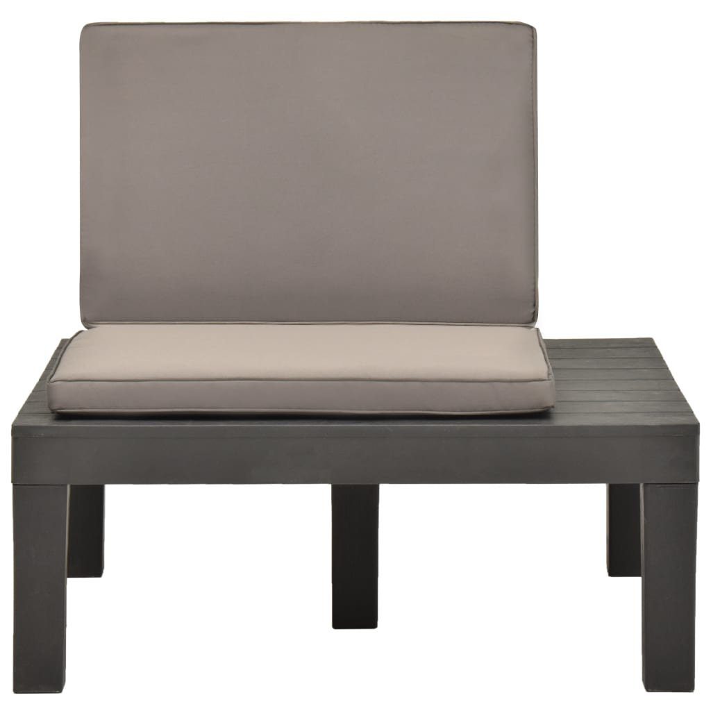 vidaXL Gartenstuhl Garten-Lounge-Stuhl mit Kunststoff St) (1 | Anthrazit Anthrazit Sitzpolster Anthrazit