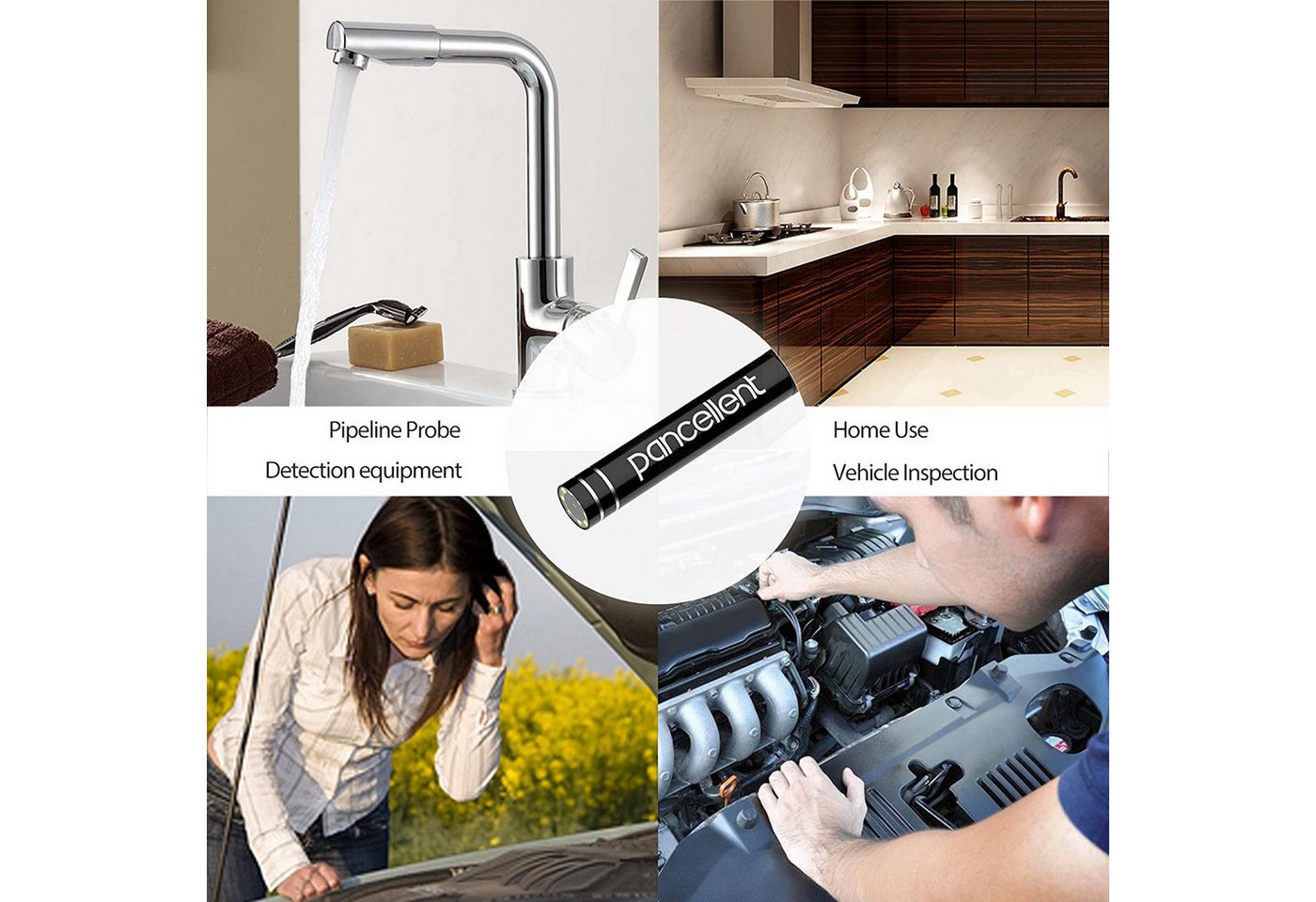 Thumbnail - Leicke LEICKE WiFi Wireless Endoskopkamera (5m) HD 720p IP67 #CO67139 Inspektionskamera (HD, Endoskopkamera, Akku, IP67)
