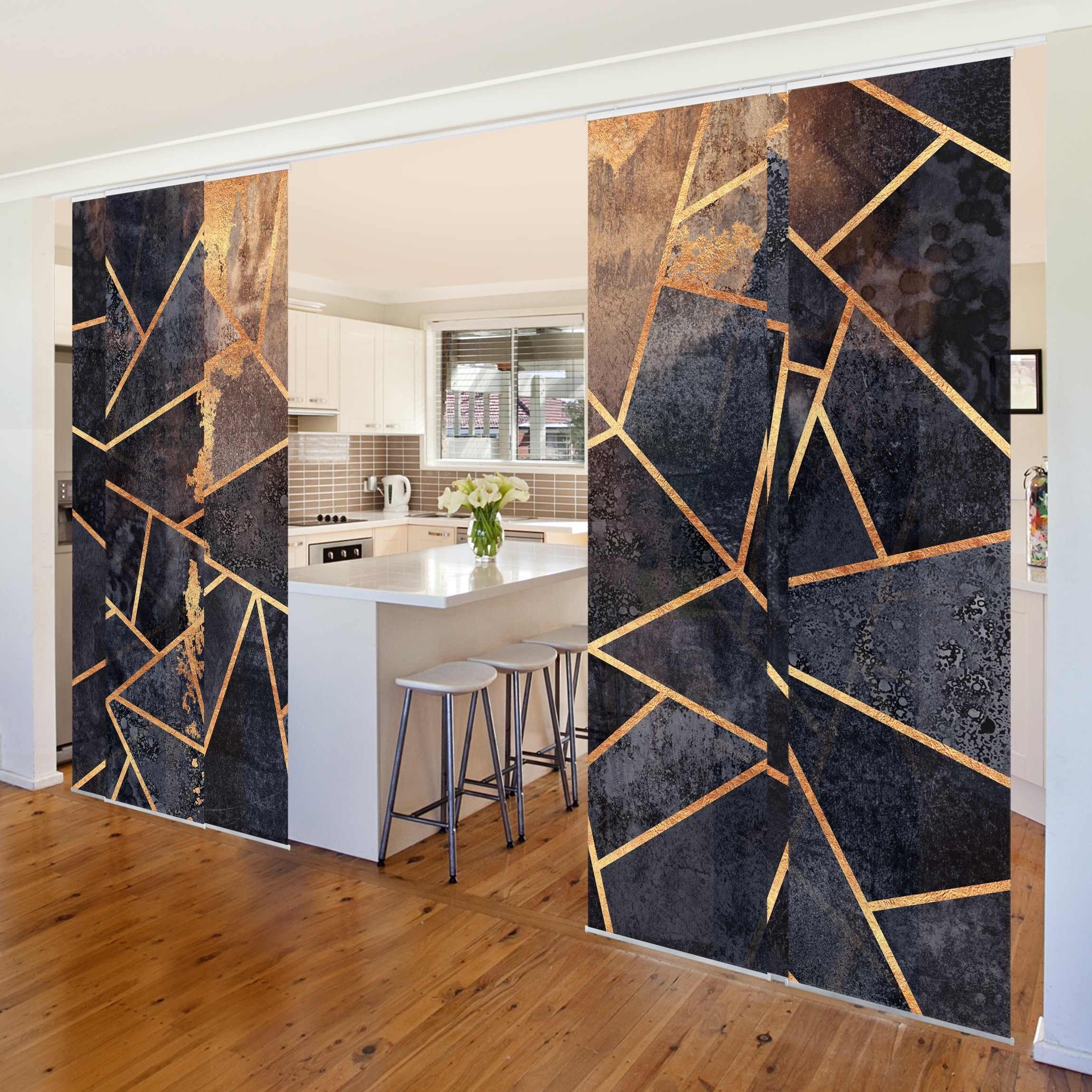 Bilderdepot24 Schiebegardine modern Flächenvorhang blickdicht Onyx günstig online kaufen
