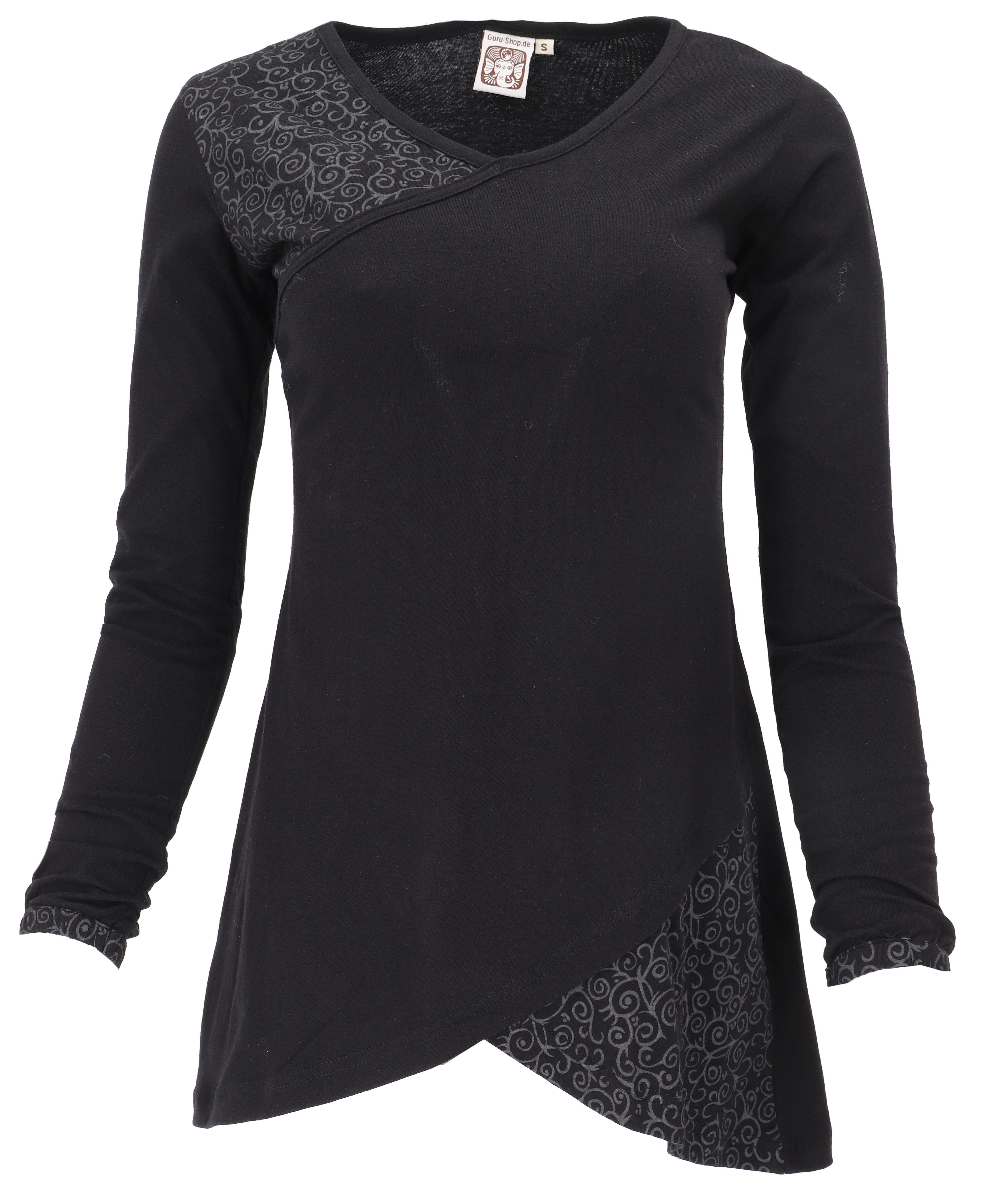 Guru-Shop Midikleid Hippie Minikleid Boho chic, Tunika - schwarz alternativ günstig online kaufen