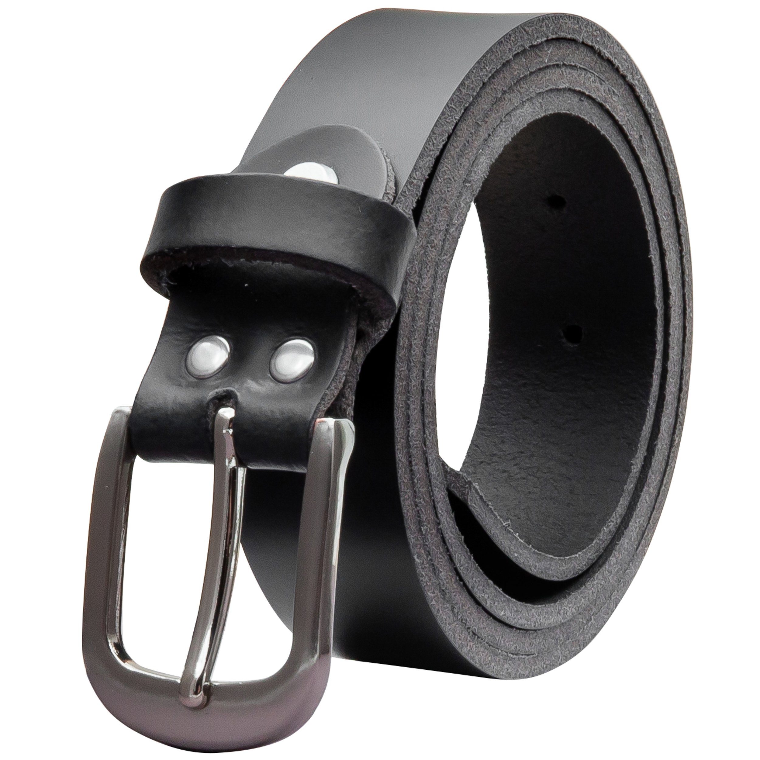 COLOGNEBELT Ledergürtel OM323-PL-Schwarz MADE IN GERMANY, Schwarz Kürzbar, 100 % Echtleder, Aus einem Stück, Unisex